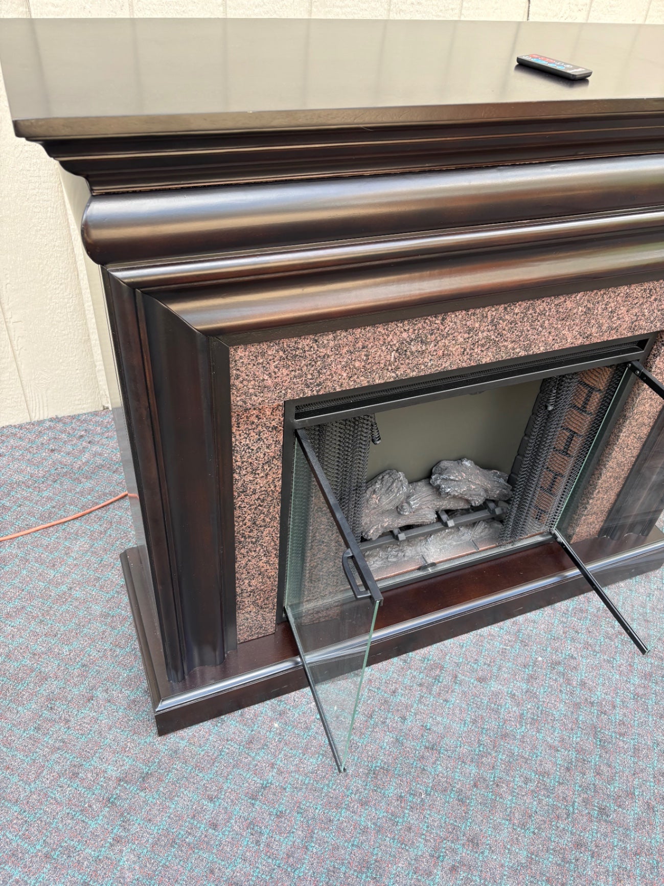 ClassicFlame Electric Fireplace with Remote Control, Dark Finish