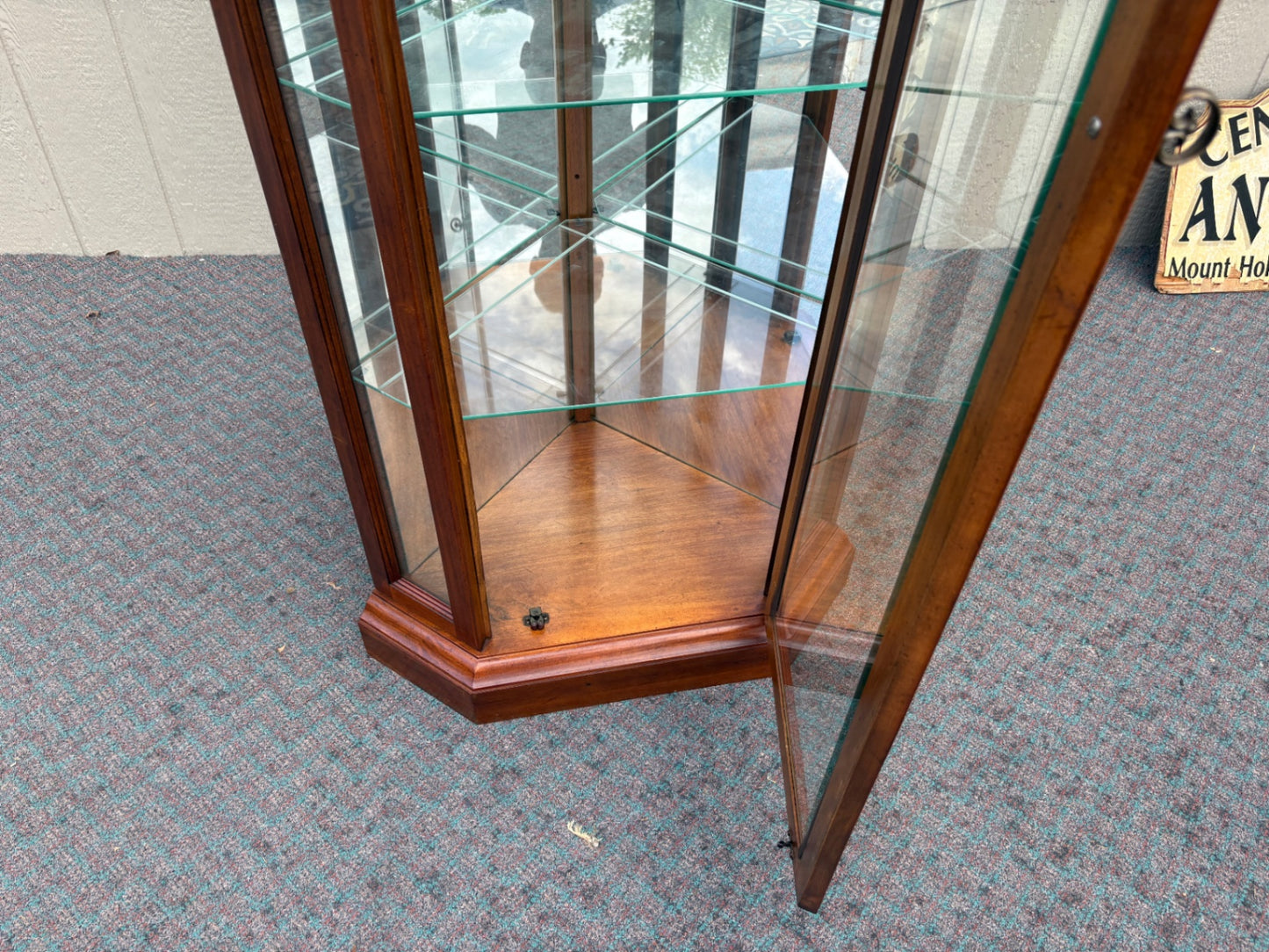 67909 American of Martinsville Corner Curio Cabinet w/ Glass Shelves + Lighting