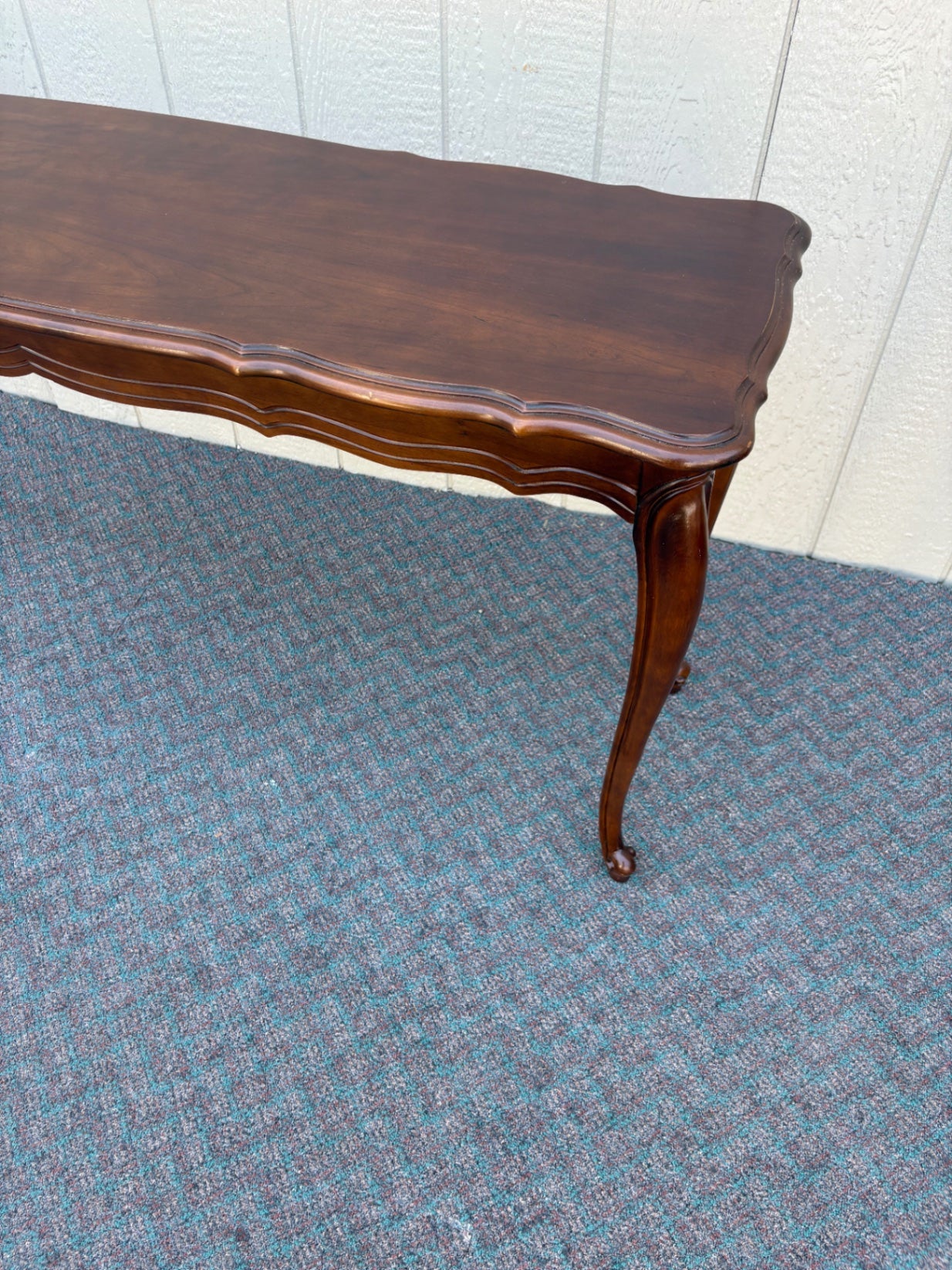 67849 Elegant French Provincial Sofa Table with Cabriole Legs