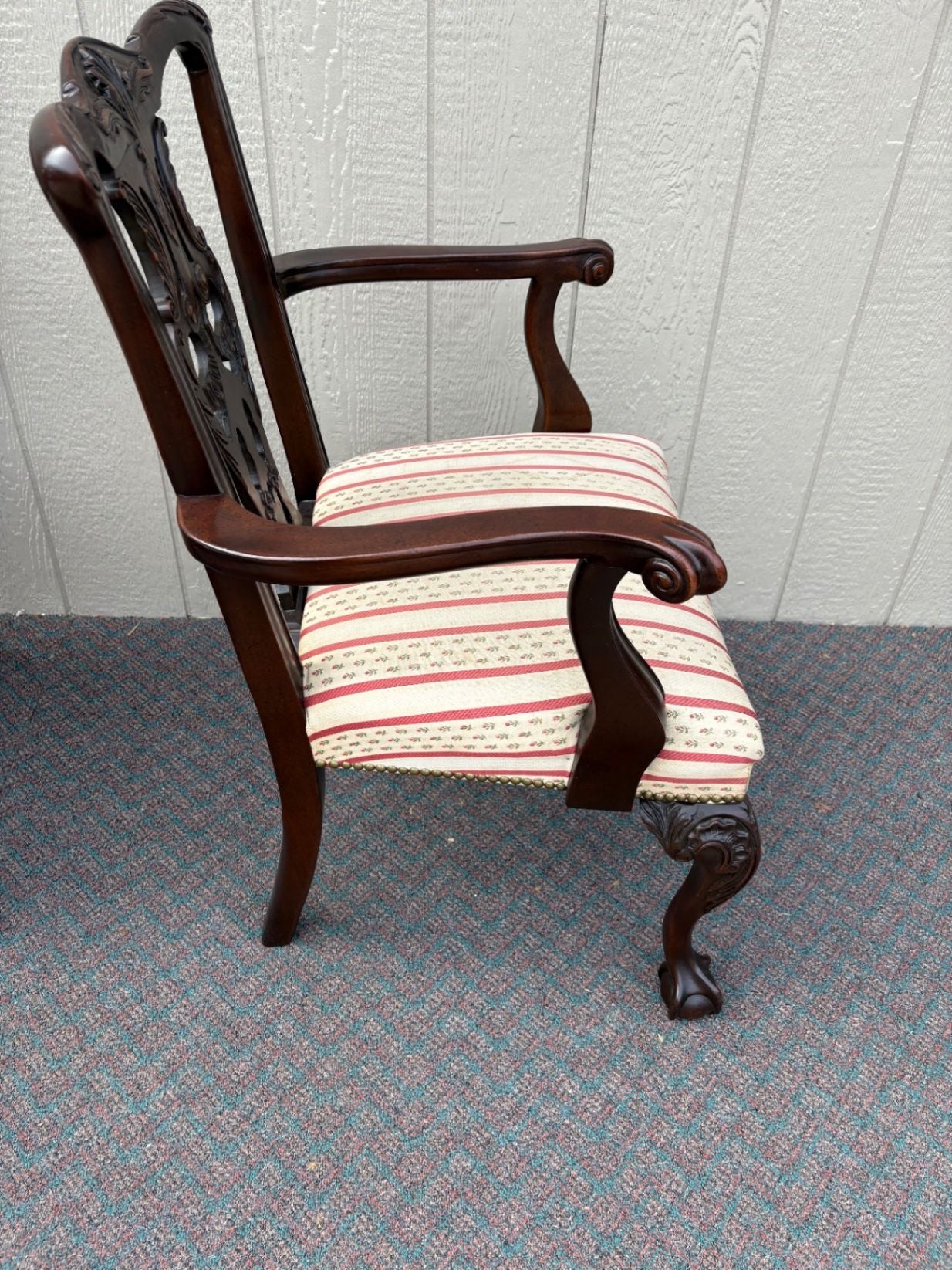 67495 Pair of Rway Chippendale Style Mahogany Armchairs