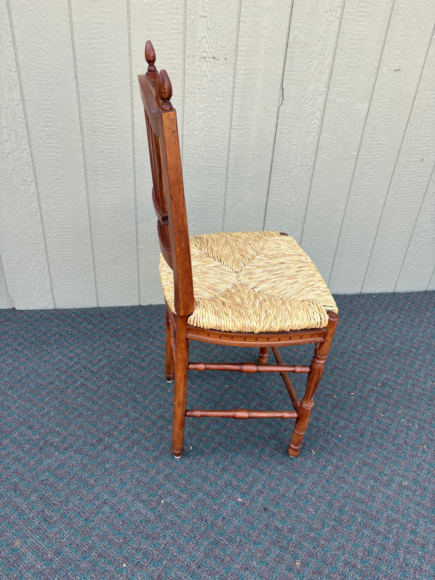 67720 Set of 3 Rustic French Country Barstools with Rush Seats