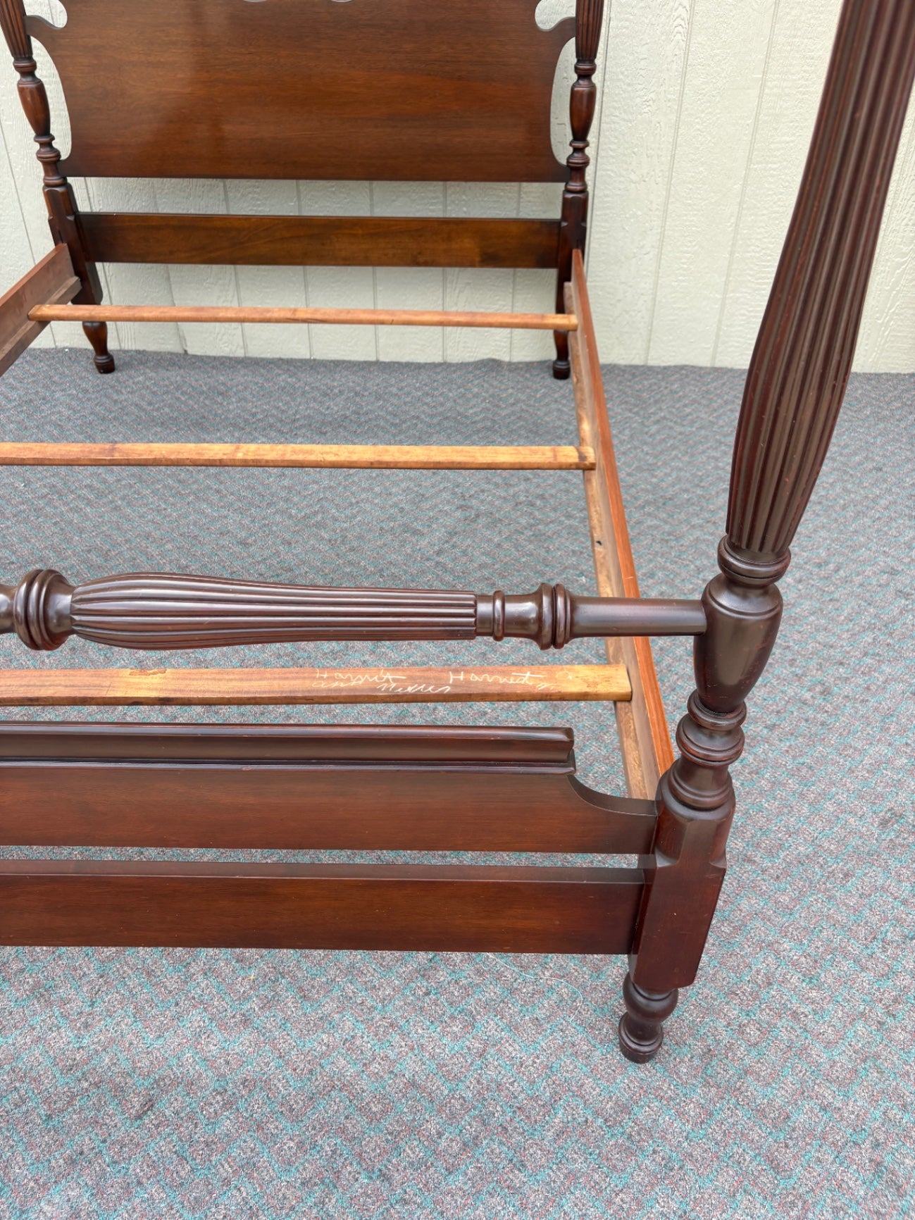 J.B. Van Sciver Full Size Mahogany Poster Bed Frame