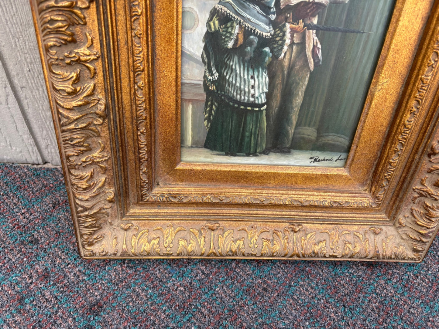 68042 Victorian Style Framed Oil Painting with Ornate Gilt Frame