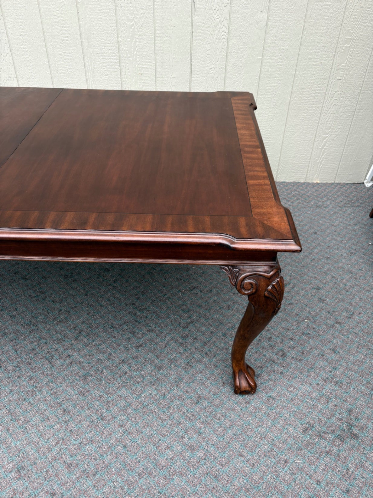 67877  Chippendale Style Dining Table with 8 Carved Chairs in Mahogany