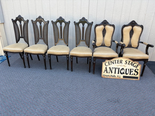 67853 Set of 6 Victorian Revival Dining Chairs with Carved Details