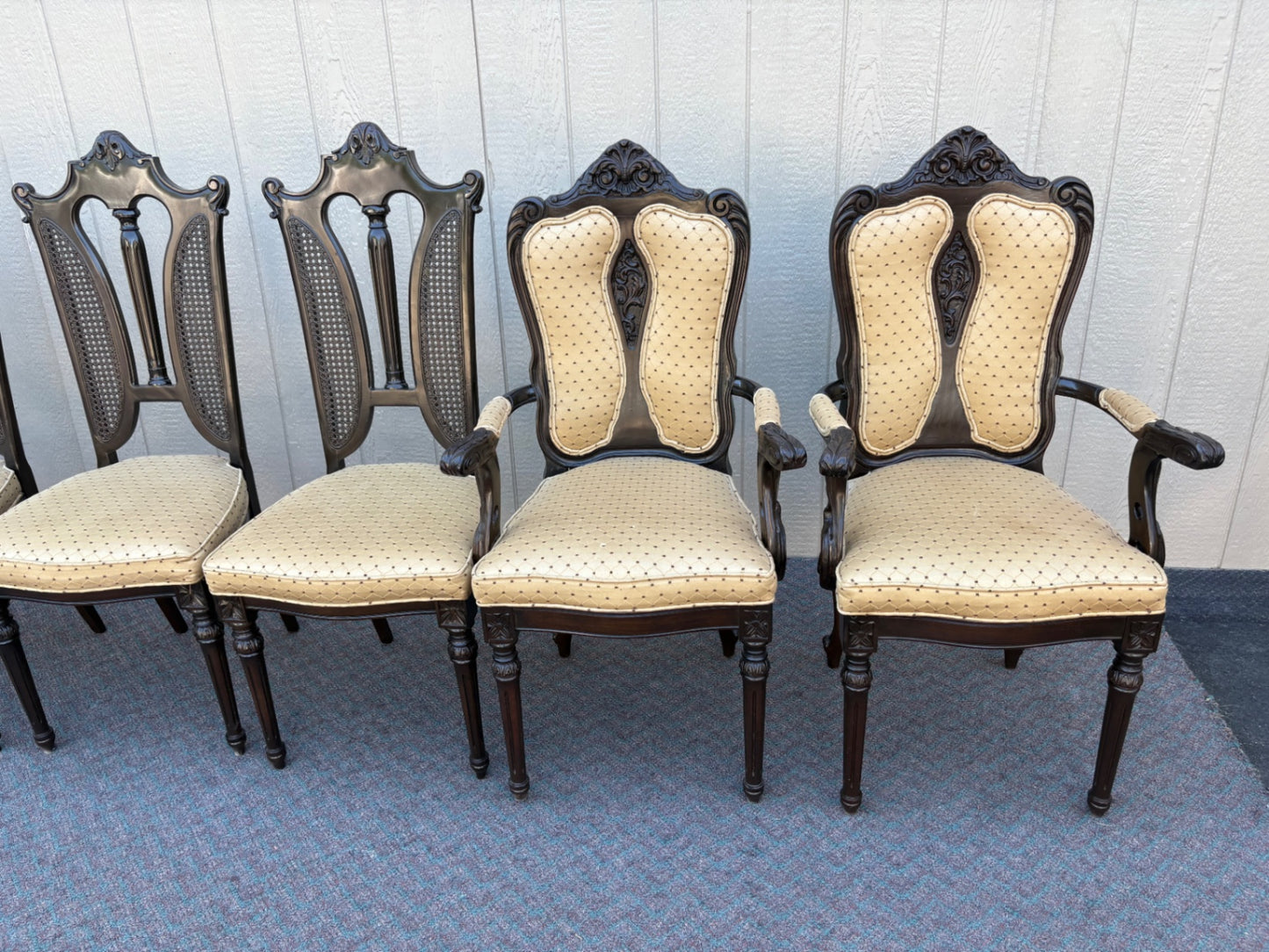 67853 Set of 6 Victorian Revival Dining Chairs with Carved Details