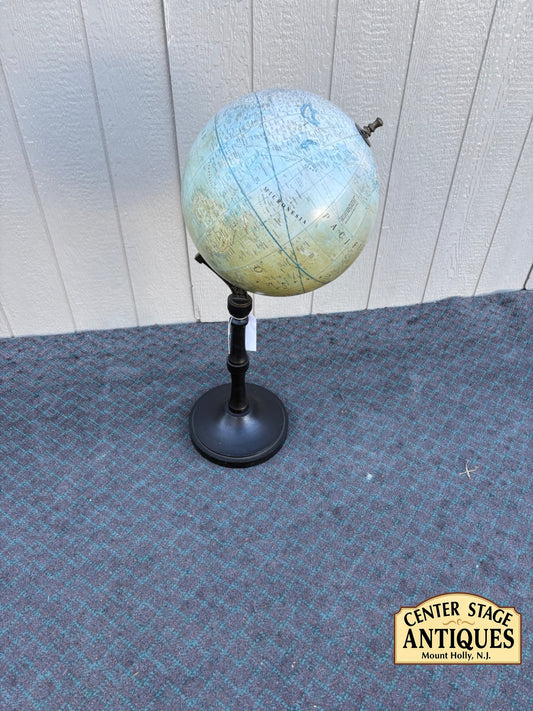 68225  Antique Maritime Survey Floor Standing Globe with Black Metal Stand 1808