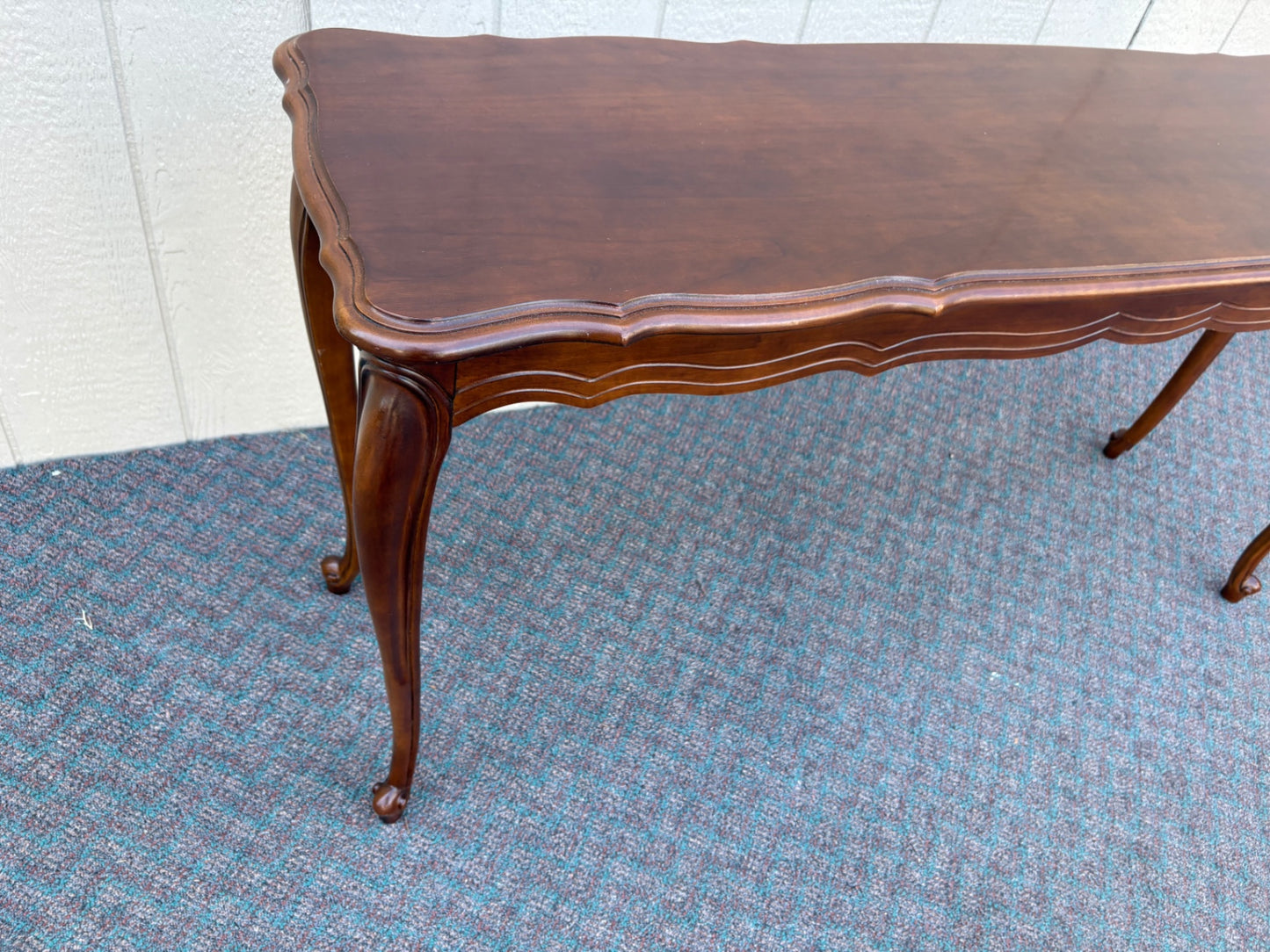 67849 Elegant French Provincial Sofa Table with Cabriole Legs