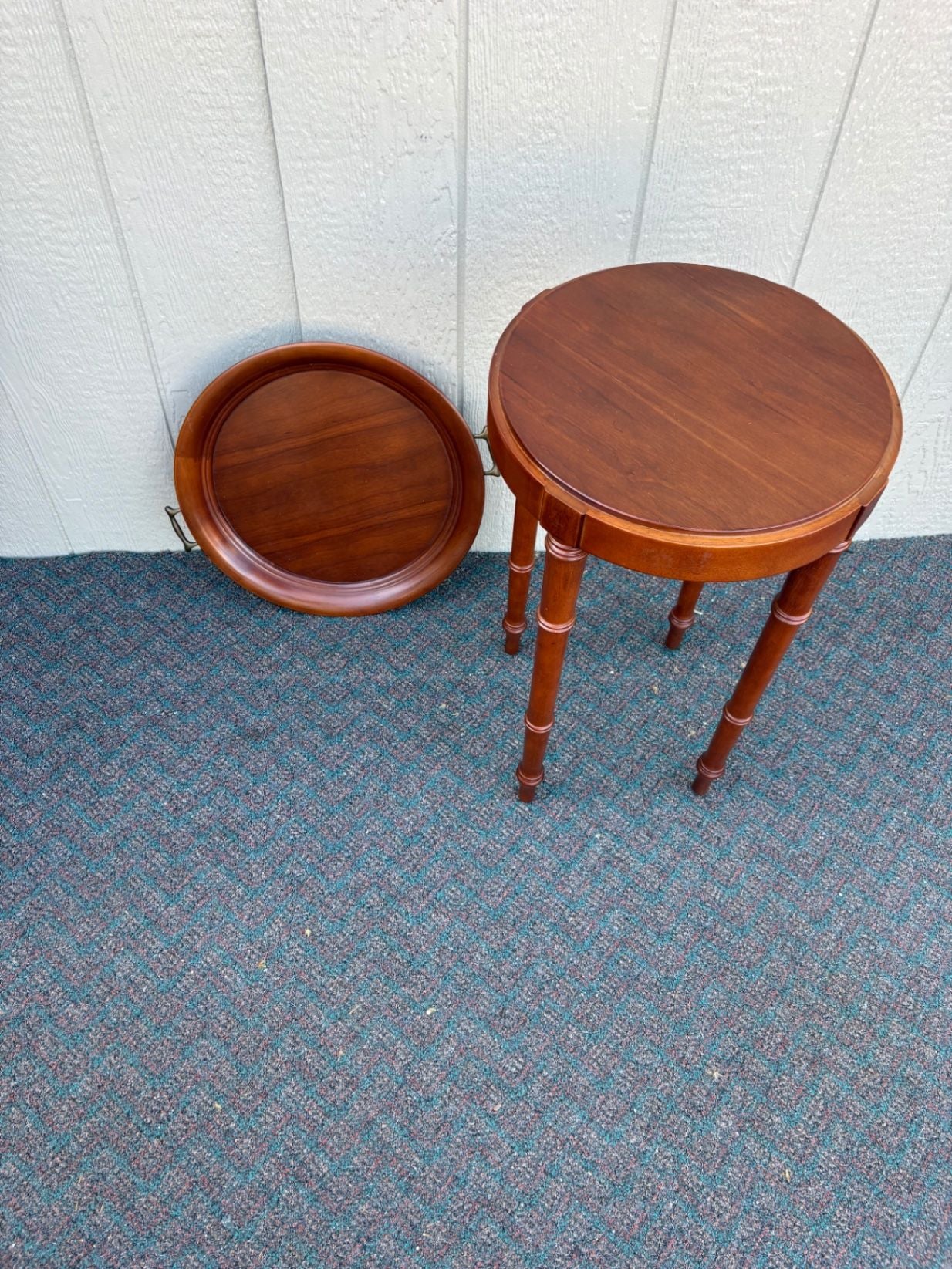 67558 Bombay Style Tray Top Side Table with Removable Top