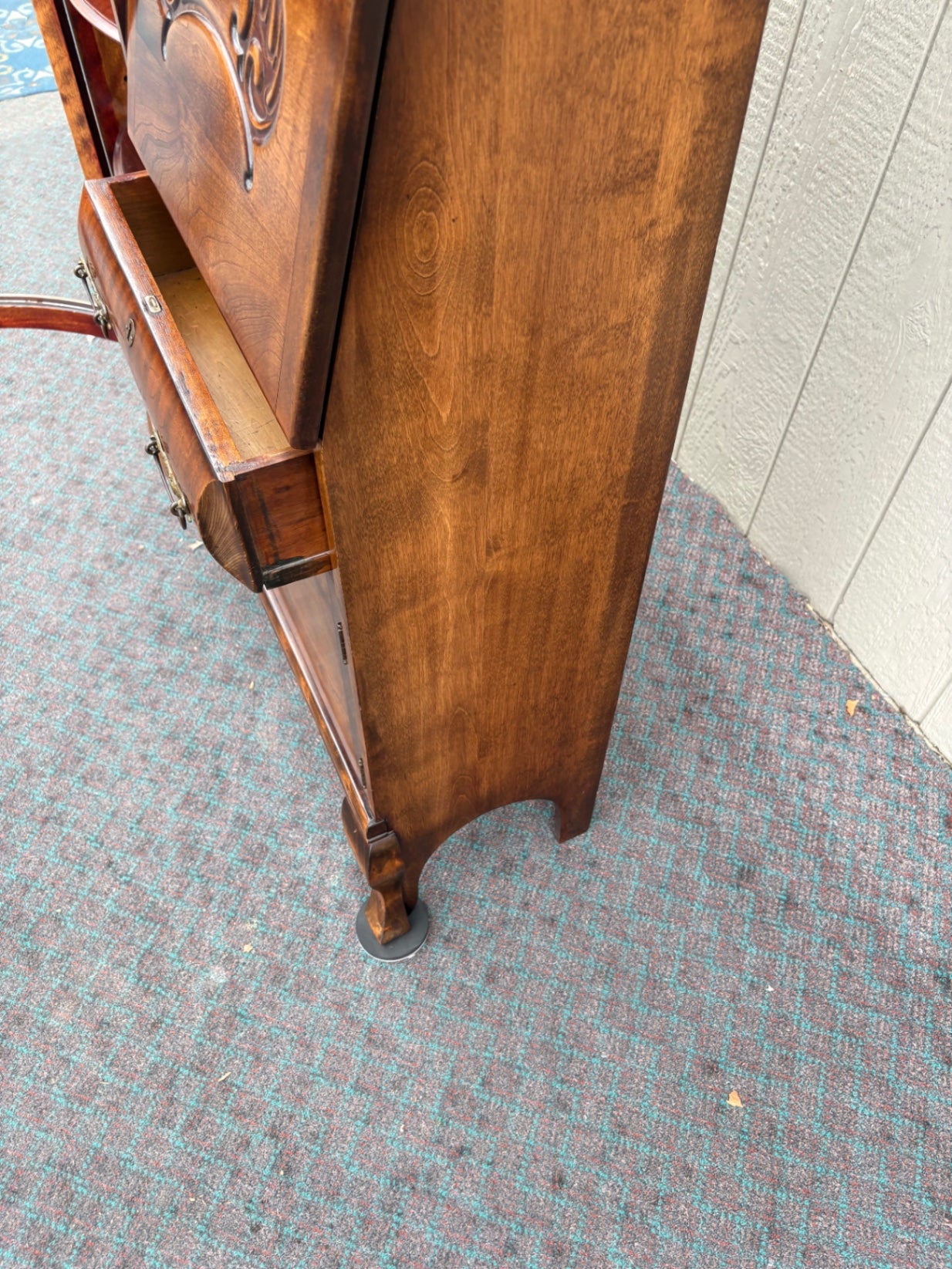 68103 Edwardian Mahogany Side by Side Curio Desk with Mirror