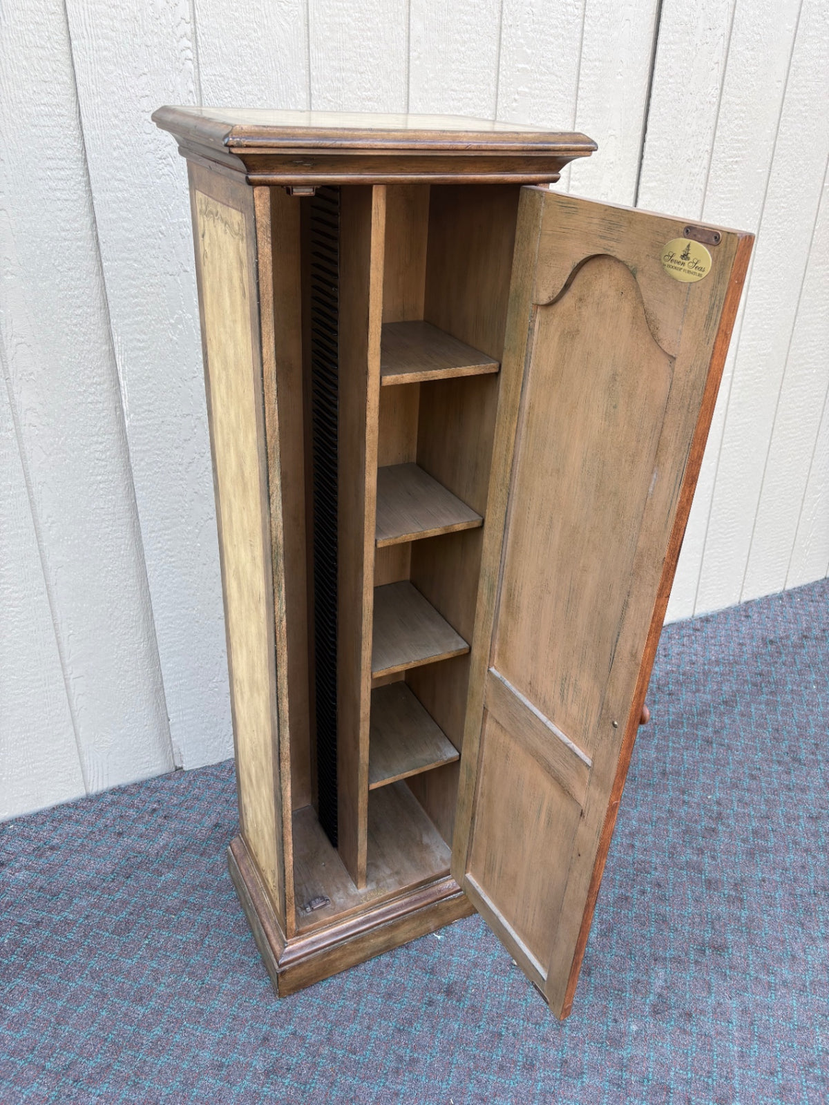 68130  Hooker Seven Seas Hand-Painted CD Cabinet with Floral Motif