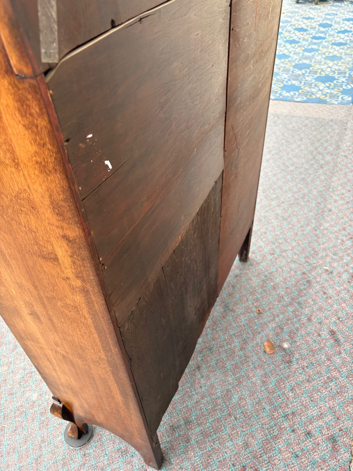68103 Edwardian Mahogany Side by Side Curio Desk with Mirror