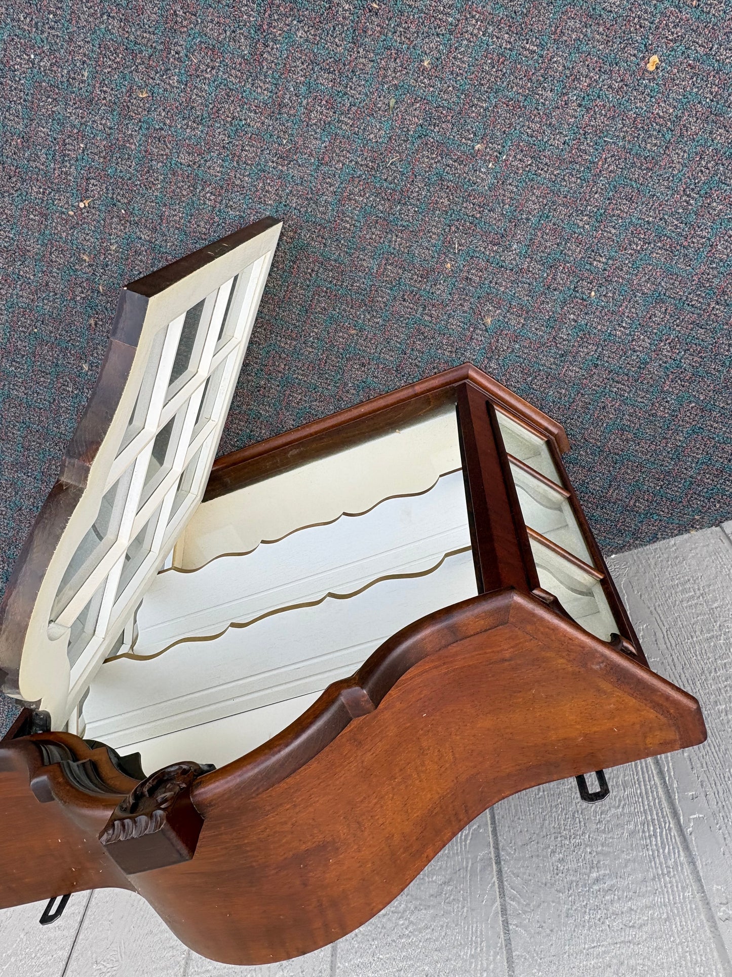 67662 Victorian Wall Hanging Curio Cabinet with Glass Door