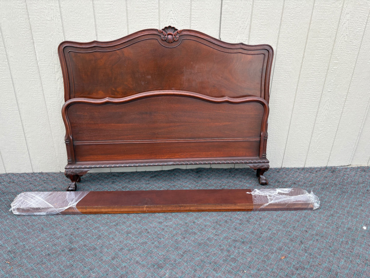 68217 Antique Mahogany Full Size Bed with Ball and Claw Feet
