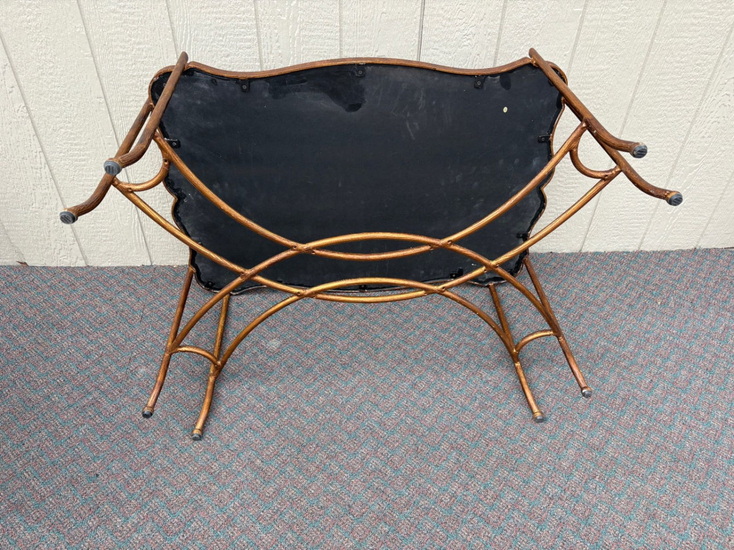 67617 Vintage French Style Coffee Table with Painted Floral Design