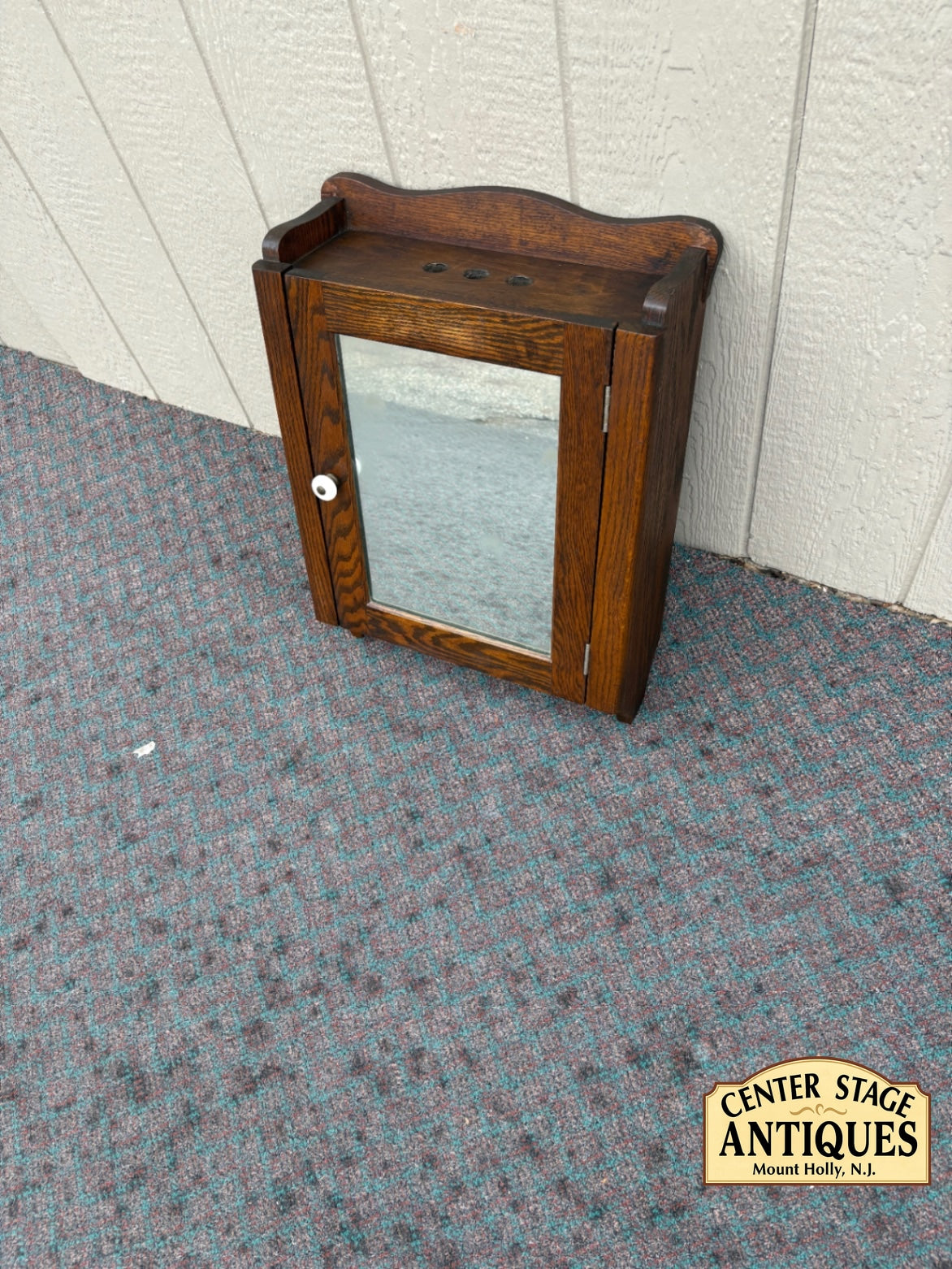 68116  Vintage Oak Medicine Wall Cabinet with Mirror by Donnelly