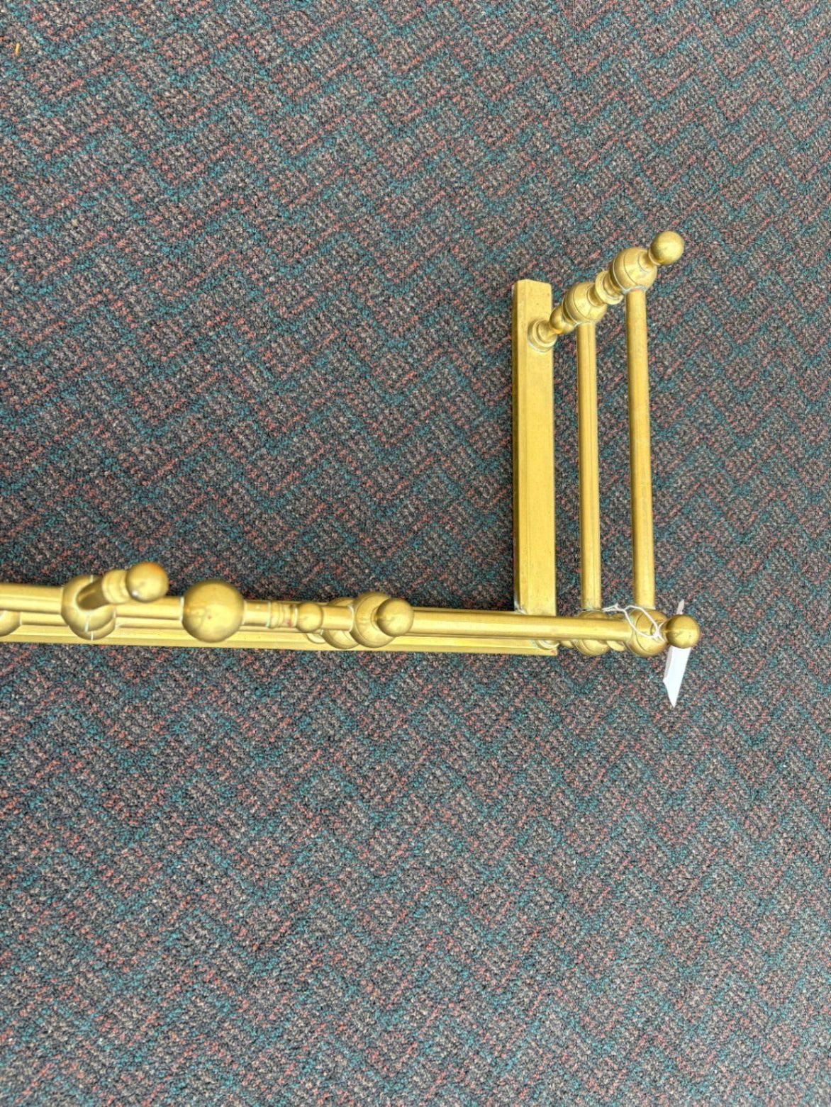 65936 Vintage Brass Fireplace Fender with Ornate Detailing
