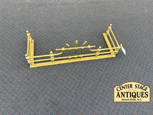 65936 Vintage Brass Fireplace Fender with Ornate Detailing