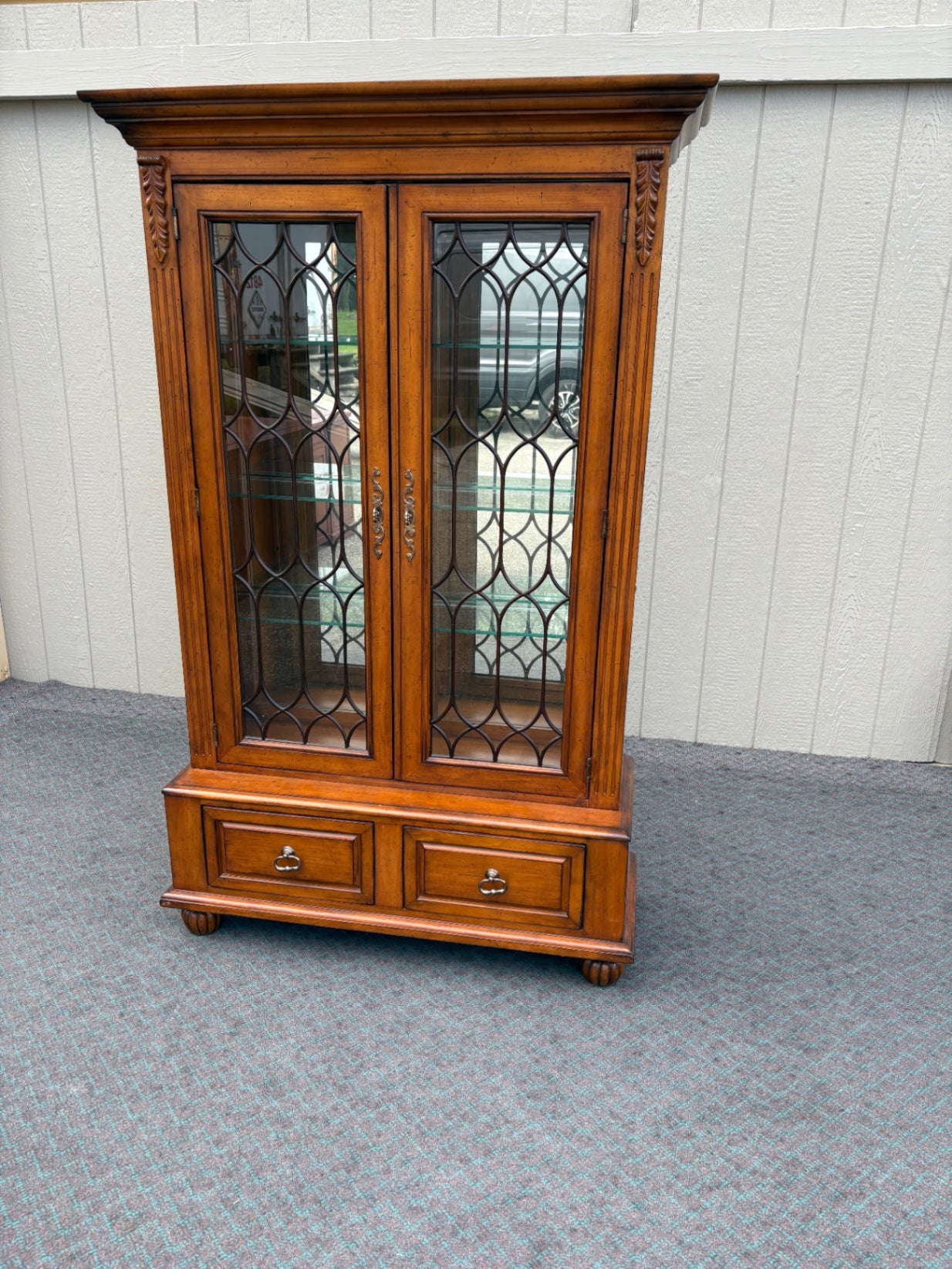67684 Tommy Bahama Glass-Front Curio Cabinet with Drawers