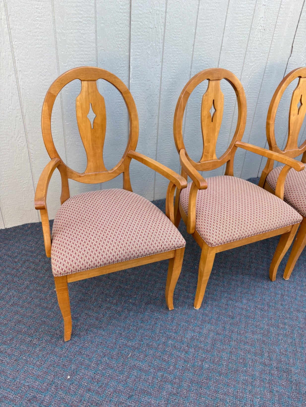 67749 Set of 6 Ethan Allen Country Colors Dining Chairs with Oval Back Design