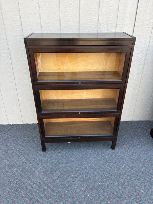 67598 Shaw Walker Three-Section Barrister Bookcase with Glass Doors