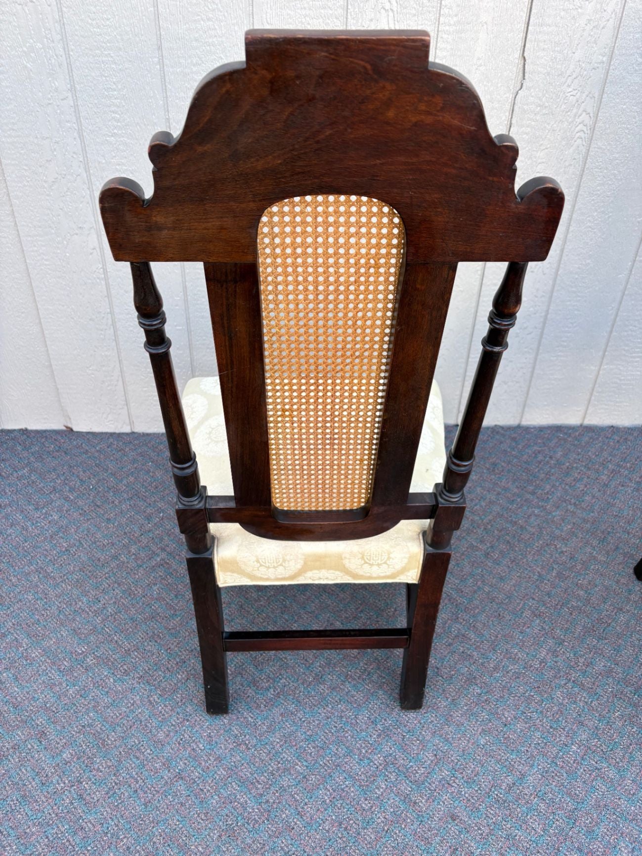 67620 Pair of Jacobean Revival Tall Back Chairs with Cane Inserts
