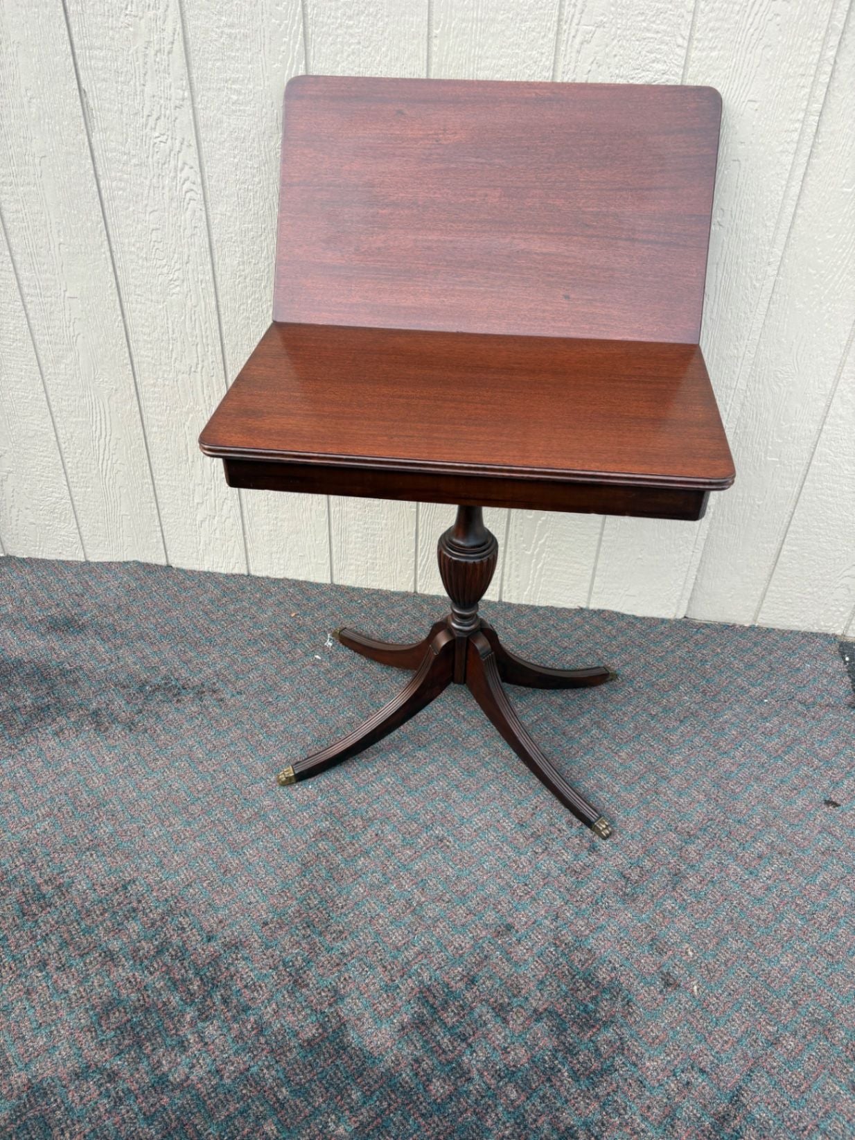 67459  Vintage Mahogany Flip Top Game Table with Pedestal Base