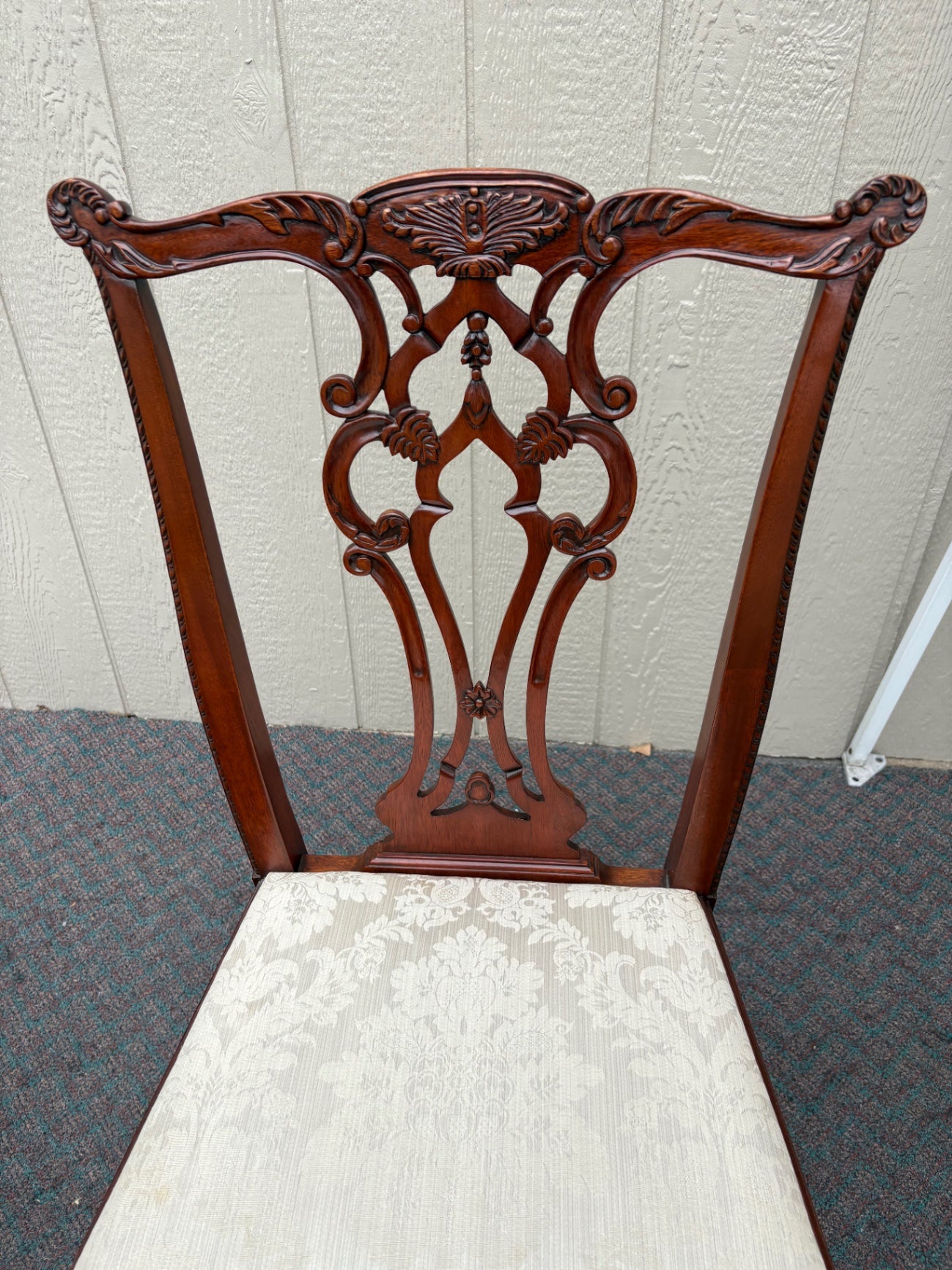 Chippendale Style Mahogany Dining Table with Four Chairs
