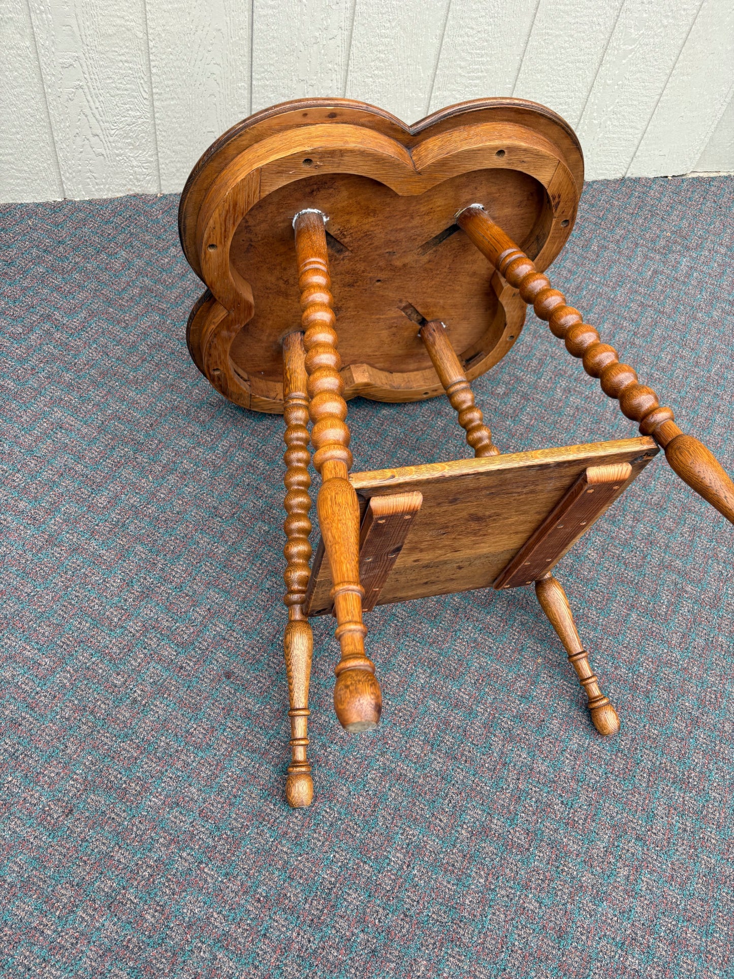 Antique Victorian Corner Etagere Shelf with Faux Bamboo Finish