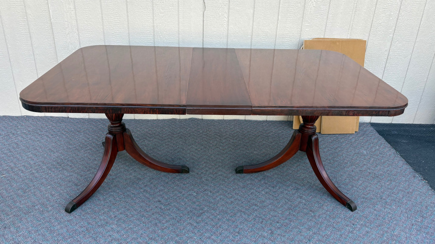 67845 Duncan Phyfe Style Dining Table with 6 Shield Back Chairs