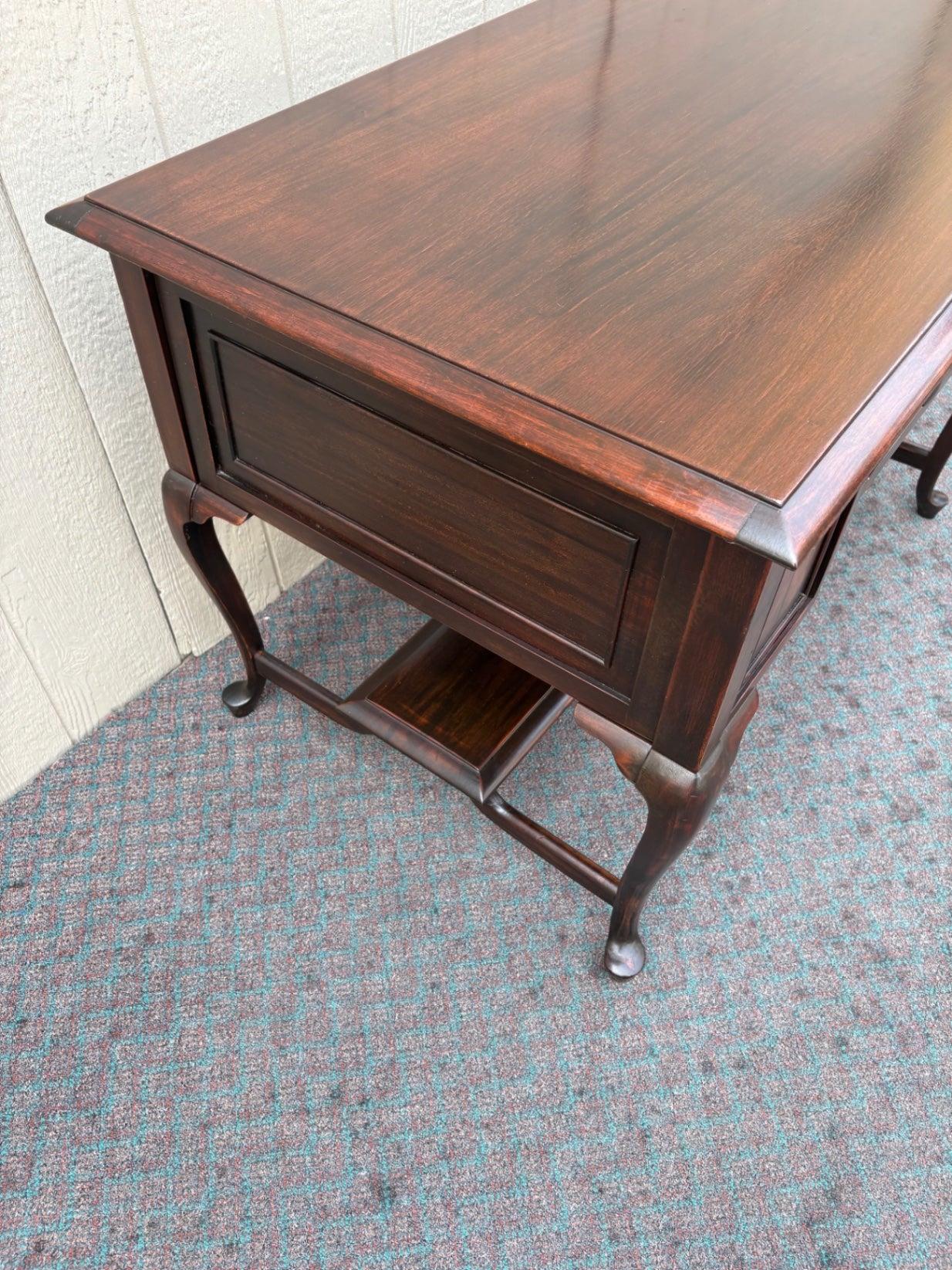 67994 RARE Vintage Auglaize Furniture Desk with Secret Side Panels, Mahogany