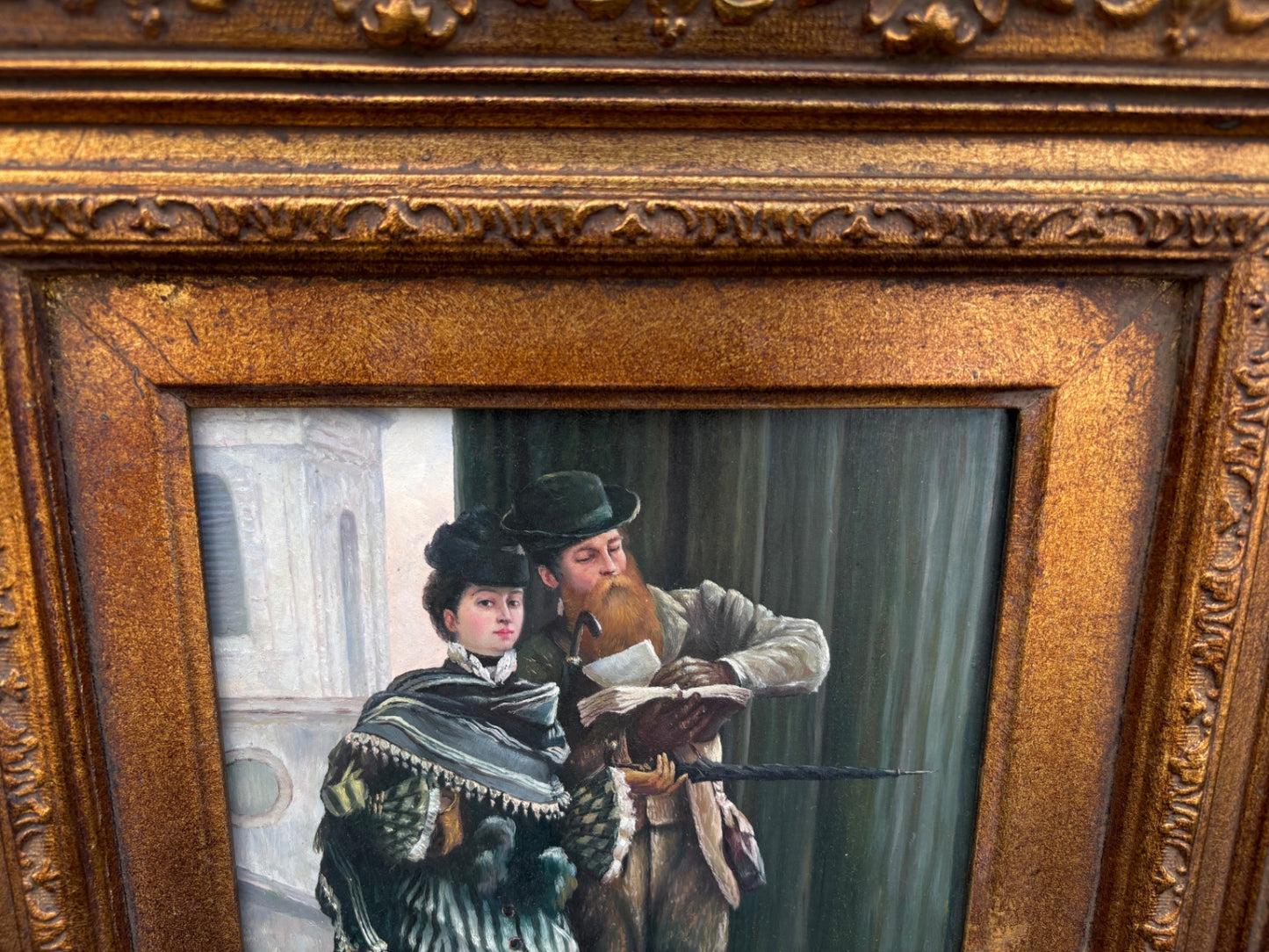 68042 Victorian Style Framed Oil Painting with Ornate Gilt Frame