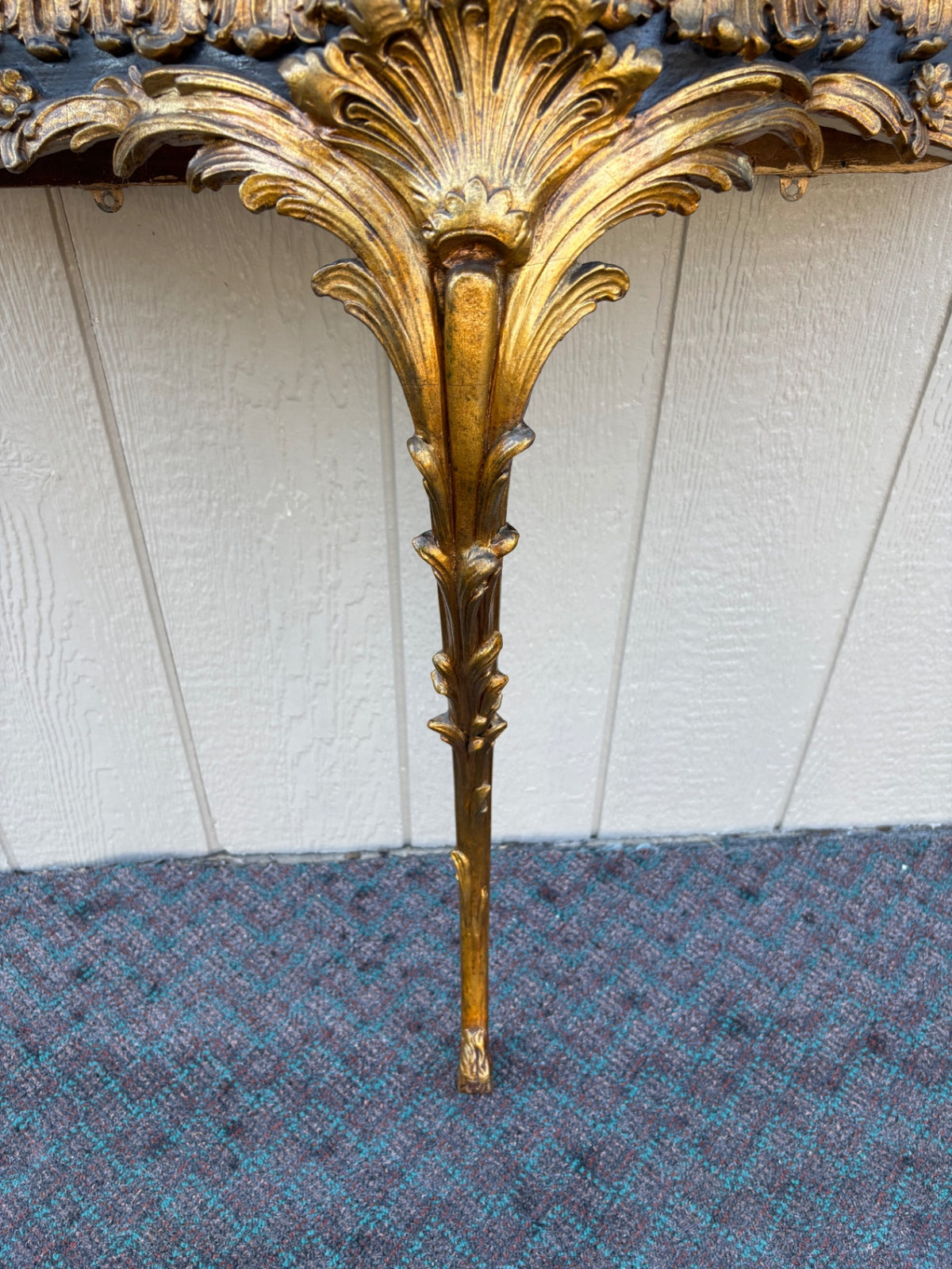 68142 Ornate Baroque Style Wall Console Shelf with Gilt Details