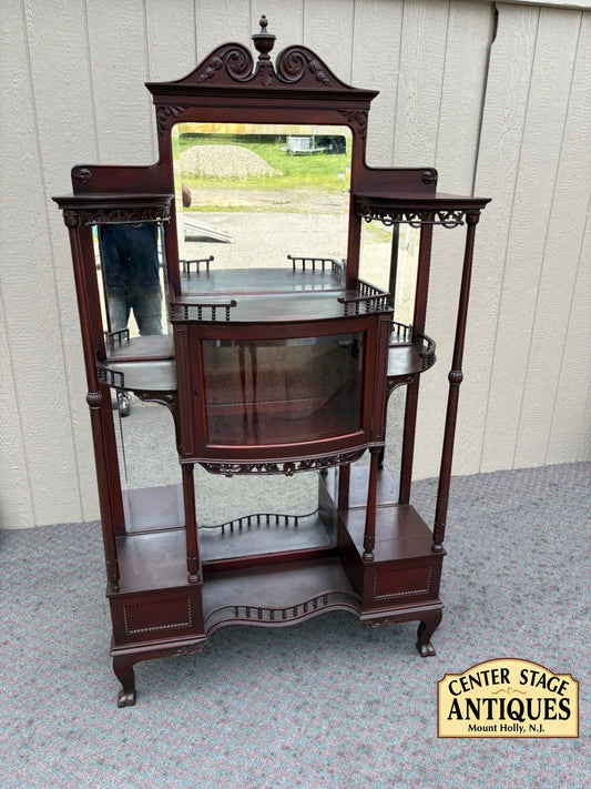 67921  Exquisite R.J. Horner Etagere Curio Cabinet in Mahogany Finish