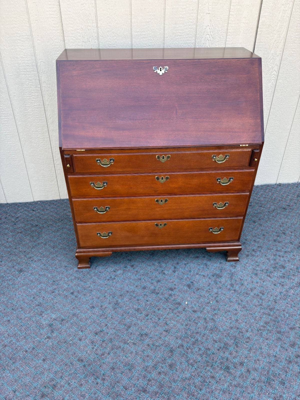 68195  Craftique Traditional Mahogany Secretary Desk with Hutch