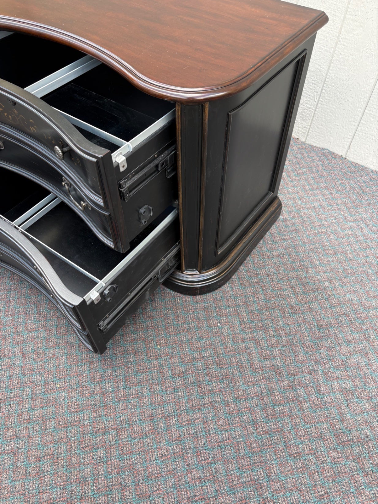 67804 Hooker Seven Seas Ebony and Cherry Two-Drawer File Cabinet