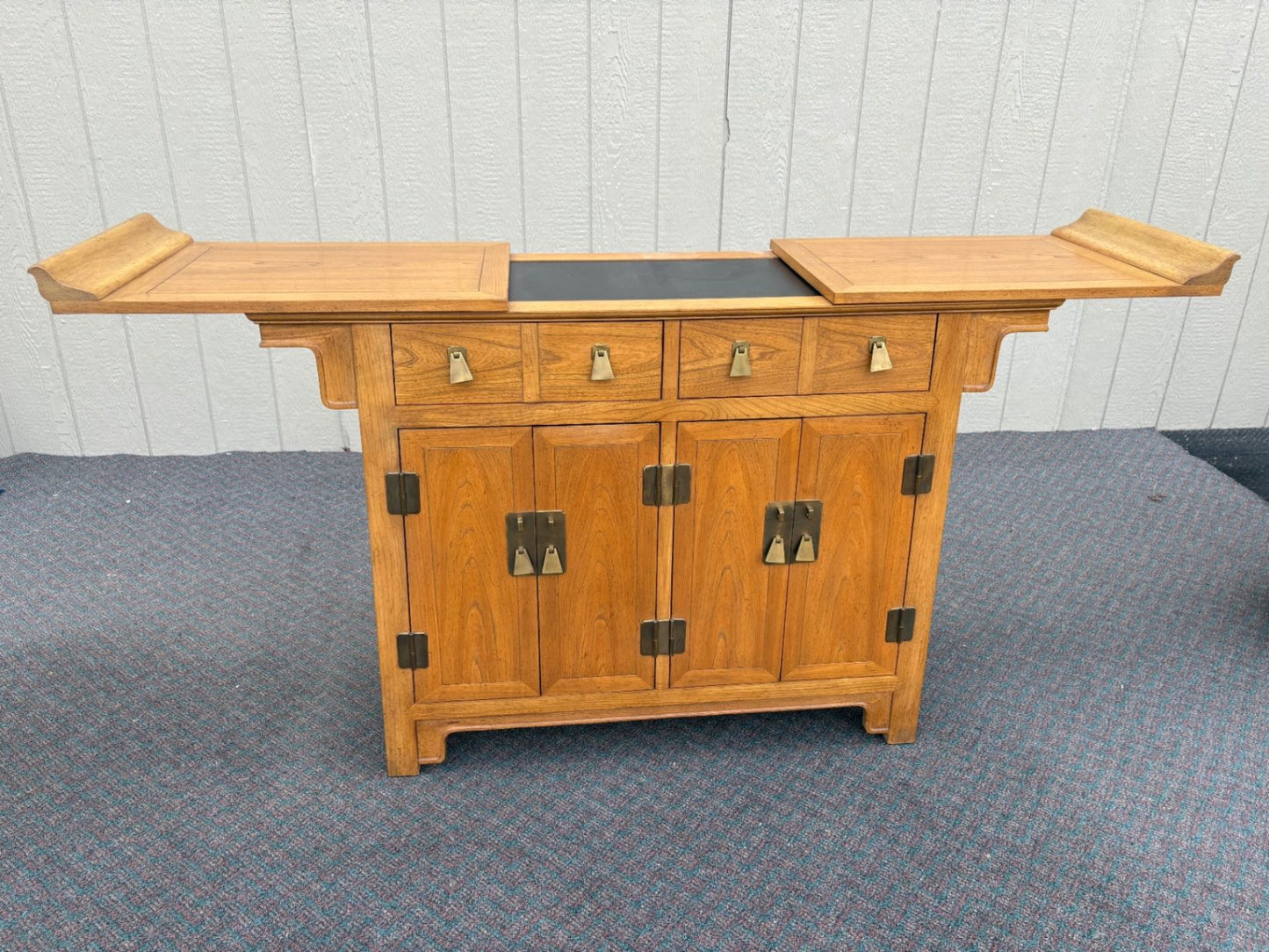 67587  Mid-Century Modern Bar Cart Server in Golden Oak