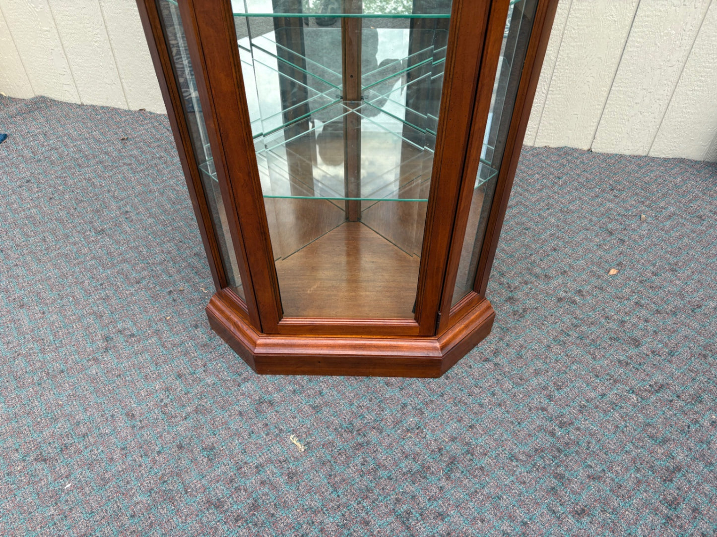 67909 American of Martinsville Corner Curio Cabinet w/ Glass Shelves + Lighting