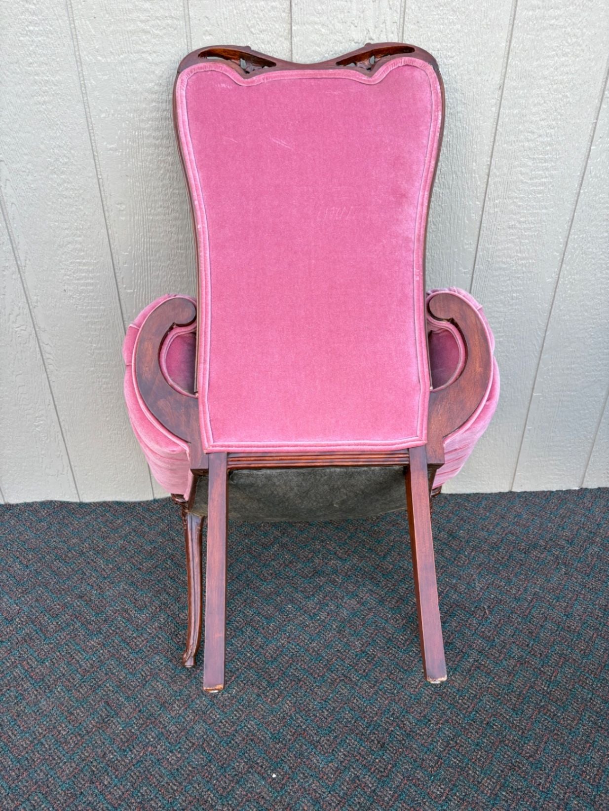67494  Pair of Decorator Revival Armchairs with Floral Upholstery Seat 20"H