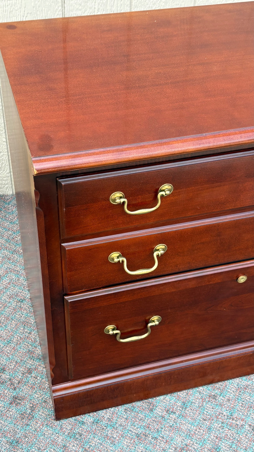 67835  Stanley Traditional Mahogany File Cabinet with Brass Hardware