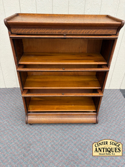 67678 Antique Oak Barrister Bookcase with Glass Front Doors