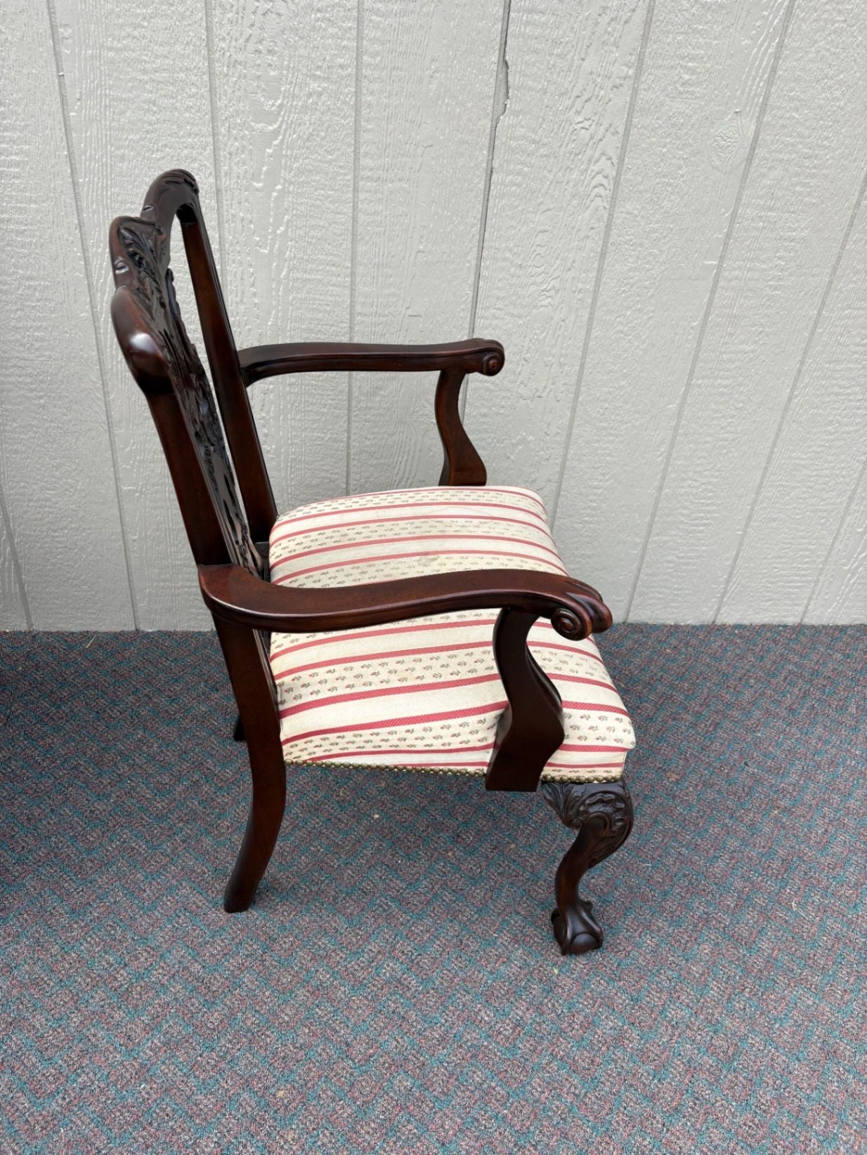 67495 Pair of Rway Chippendale Style Mahogany Armchairs