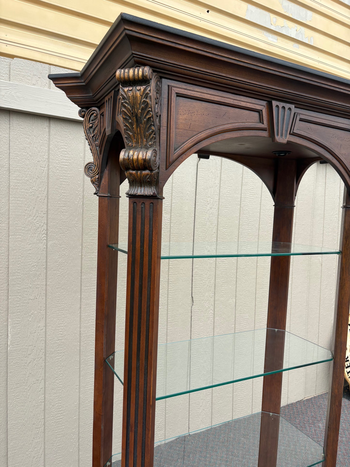 67659 Elegant Neoclassical Display Curio Cabinet with Glass Shelves