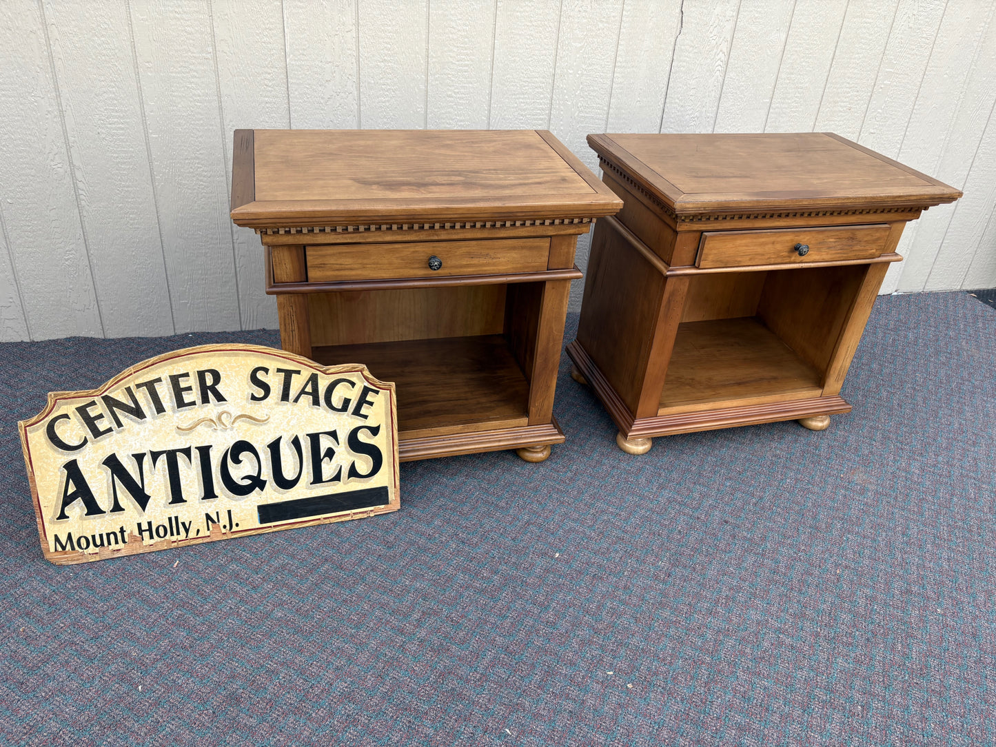 67722 Pair of Triumph Traditional Wood Nightstands with Drawers