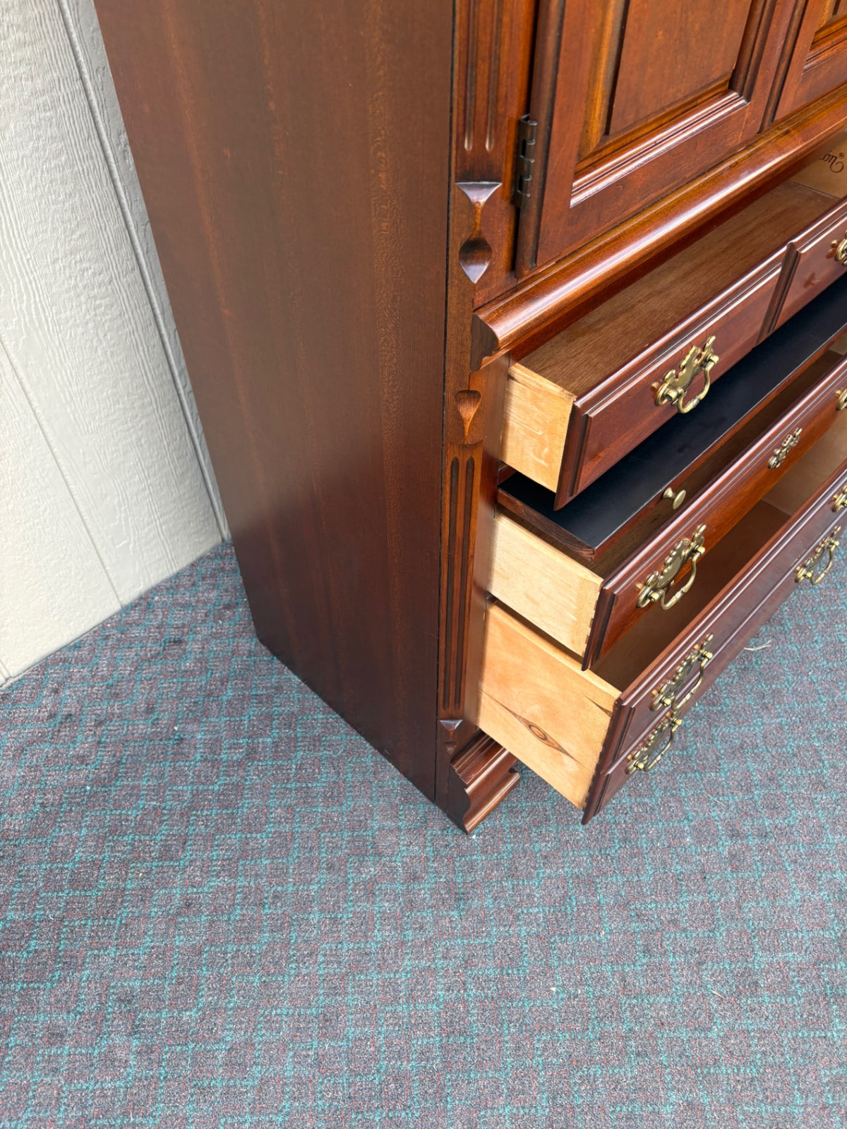 68215 Pair of Lexington Traditional Cherry Wood Bookcase Cabinets