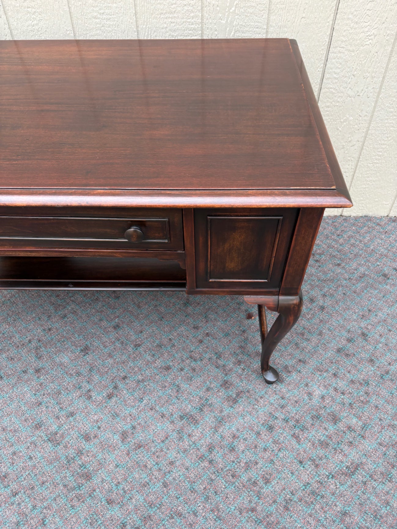 67994 RARE Vintage Auglaize Furniture Desk with Secret Side Panels, Mahogany