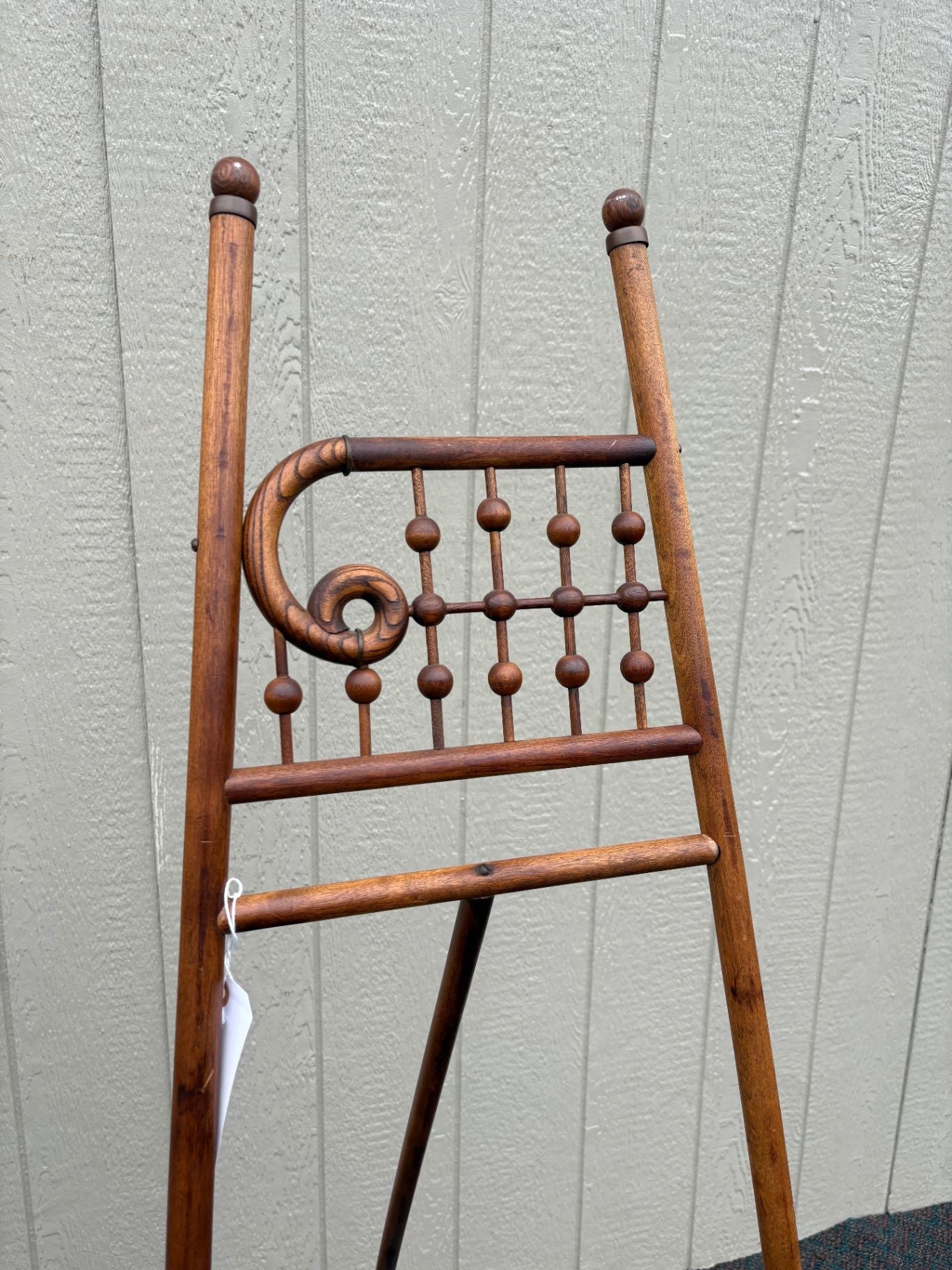 64739 Antique Victorian Wooden Artist Easel with Spindle Design