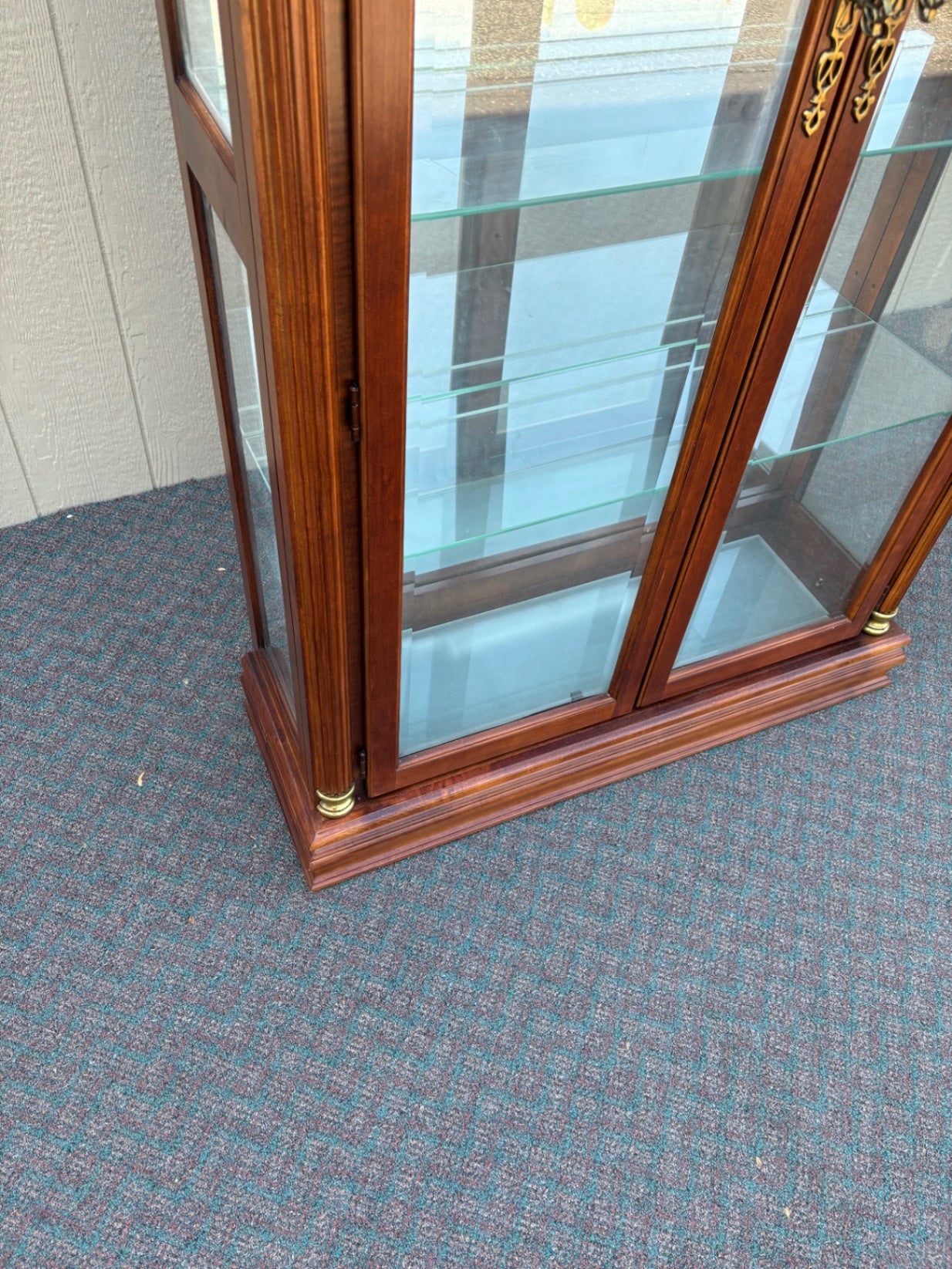 67753 Pulaski Traditional Glass Front Curio Cabinet with Brass Accents