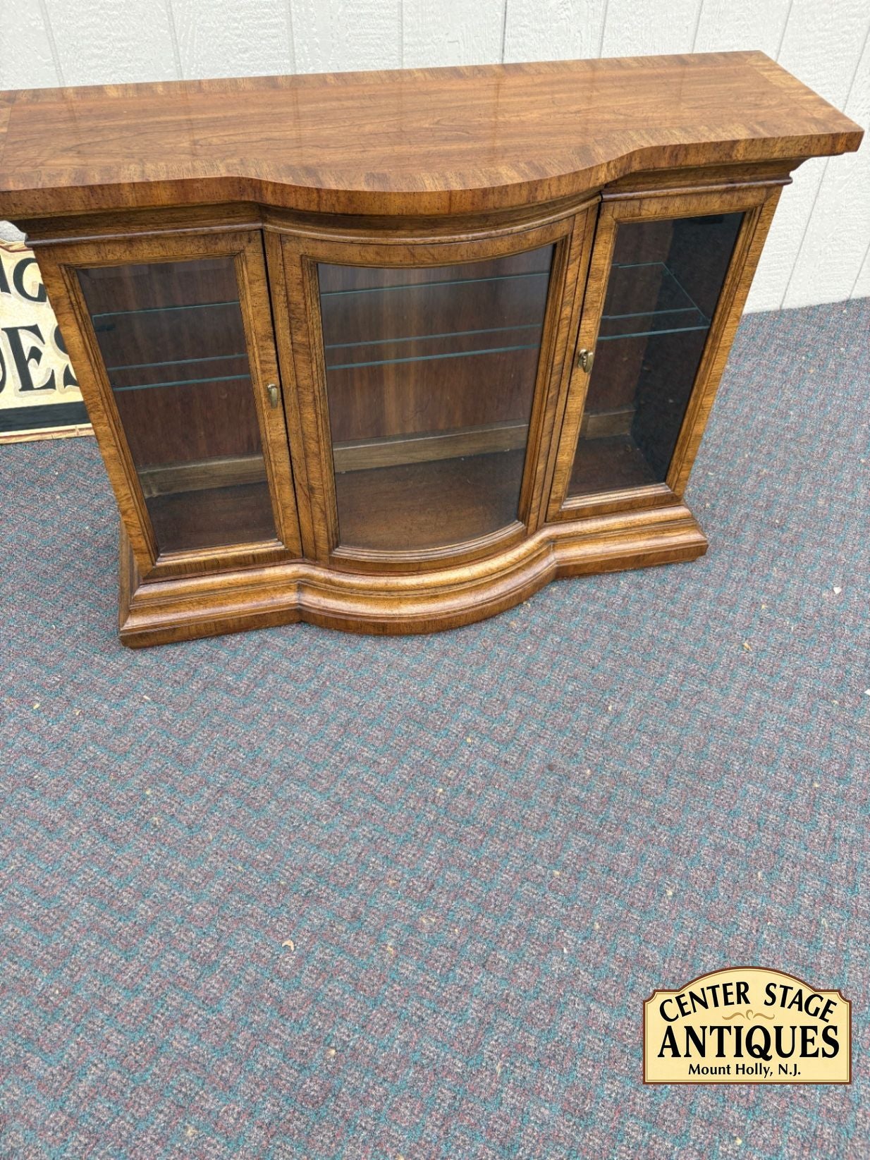 67663 American of Martinsville Serpentine Buffet with Glass Doors
