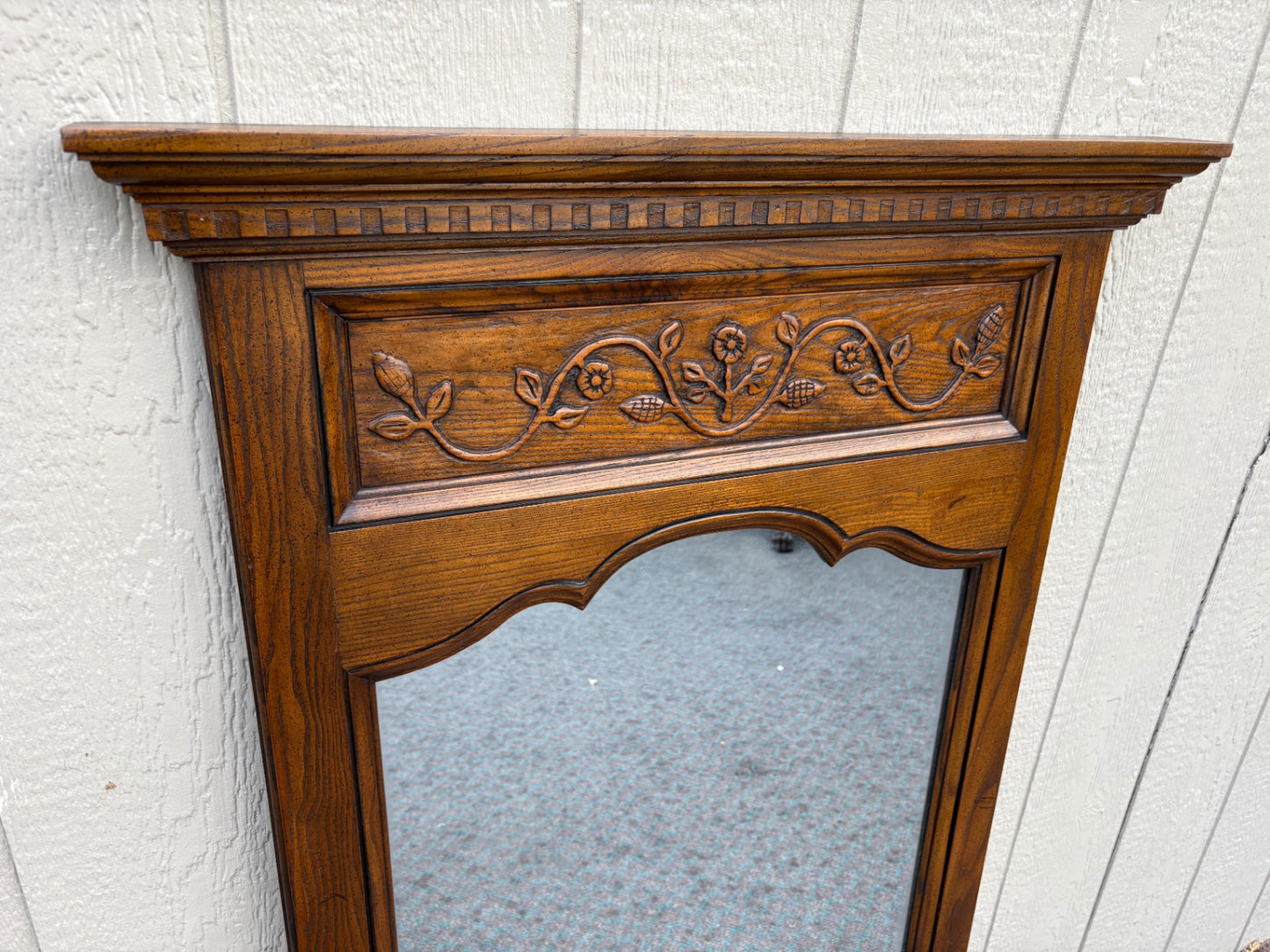 67922 Elegant Baker Furniture  Floral Wall Mirror with Carved Detailing